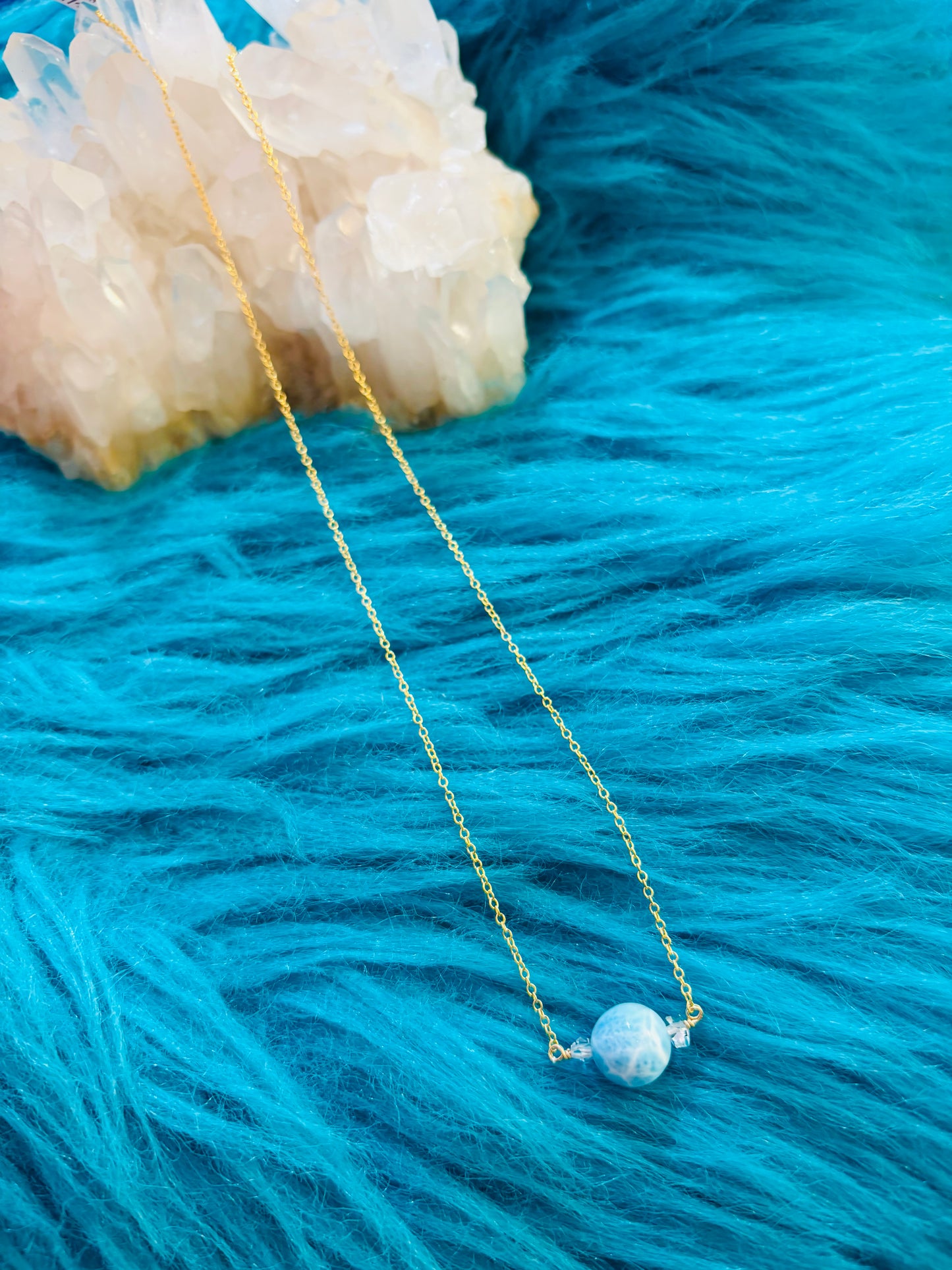 Larimar Necklace 10mm