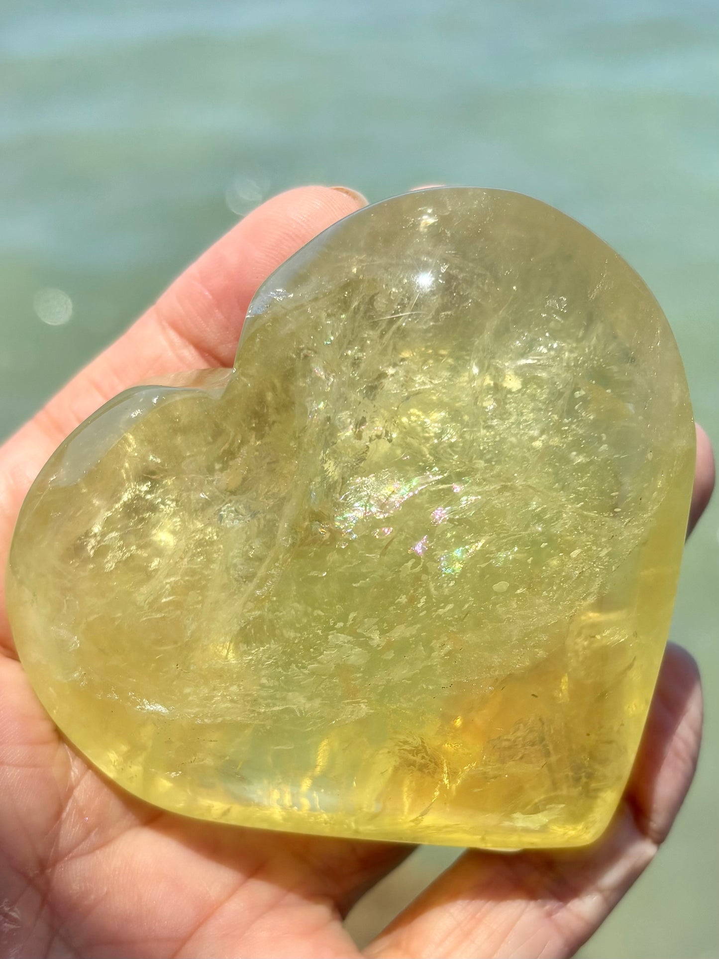 #Citrine Heart with Rainbow