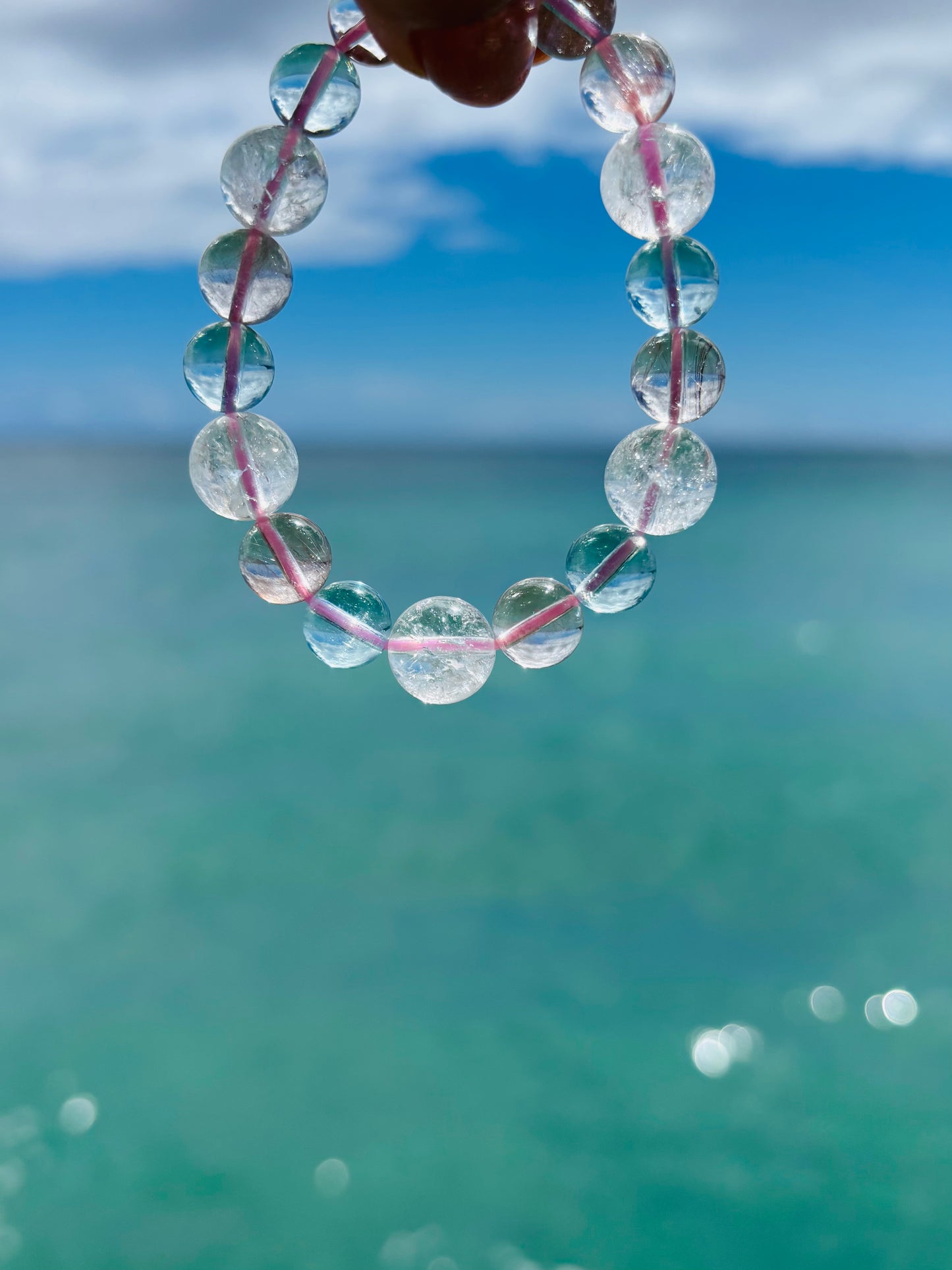 #Pink rutile & Ocean aqua...