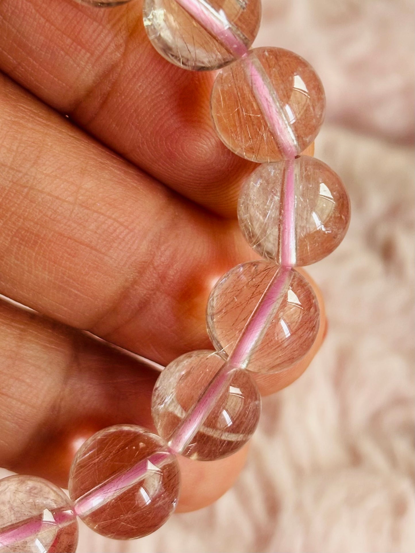 Pink Rutile Quartz 8.5mm