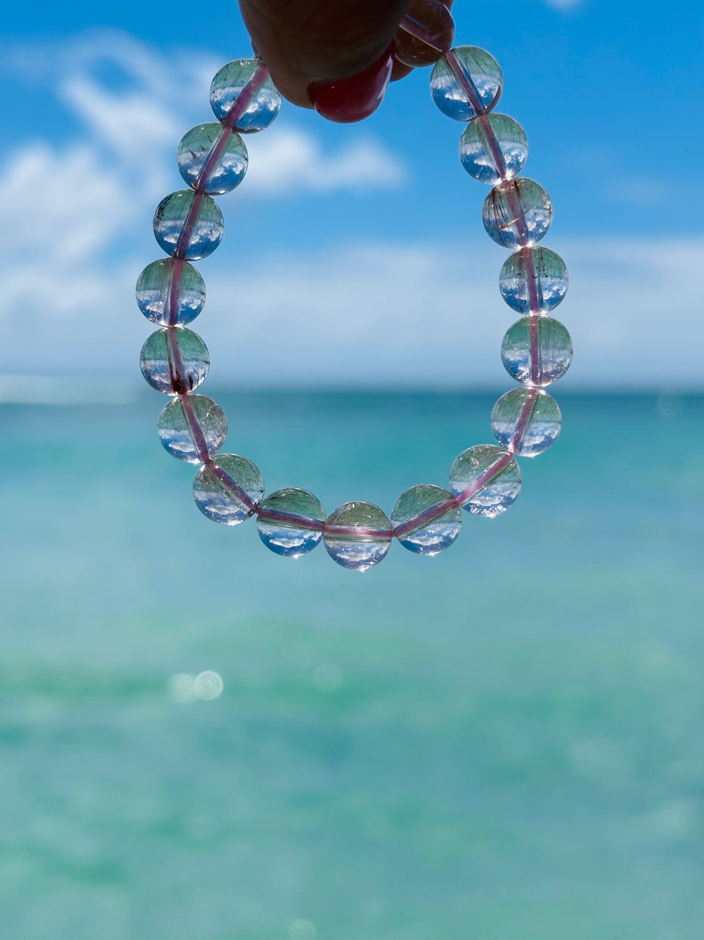 Pink Rutile Quartz 8.5mm
