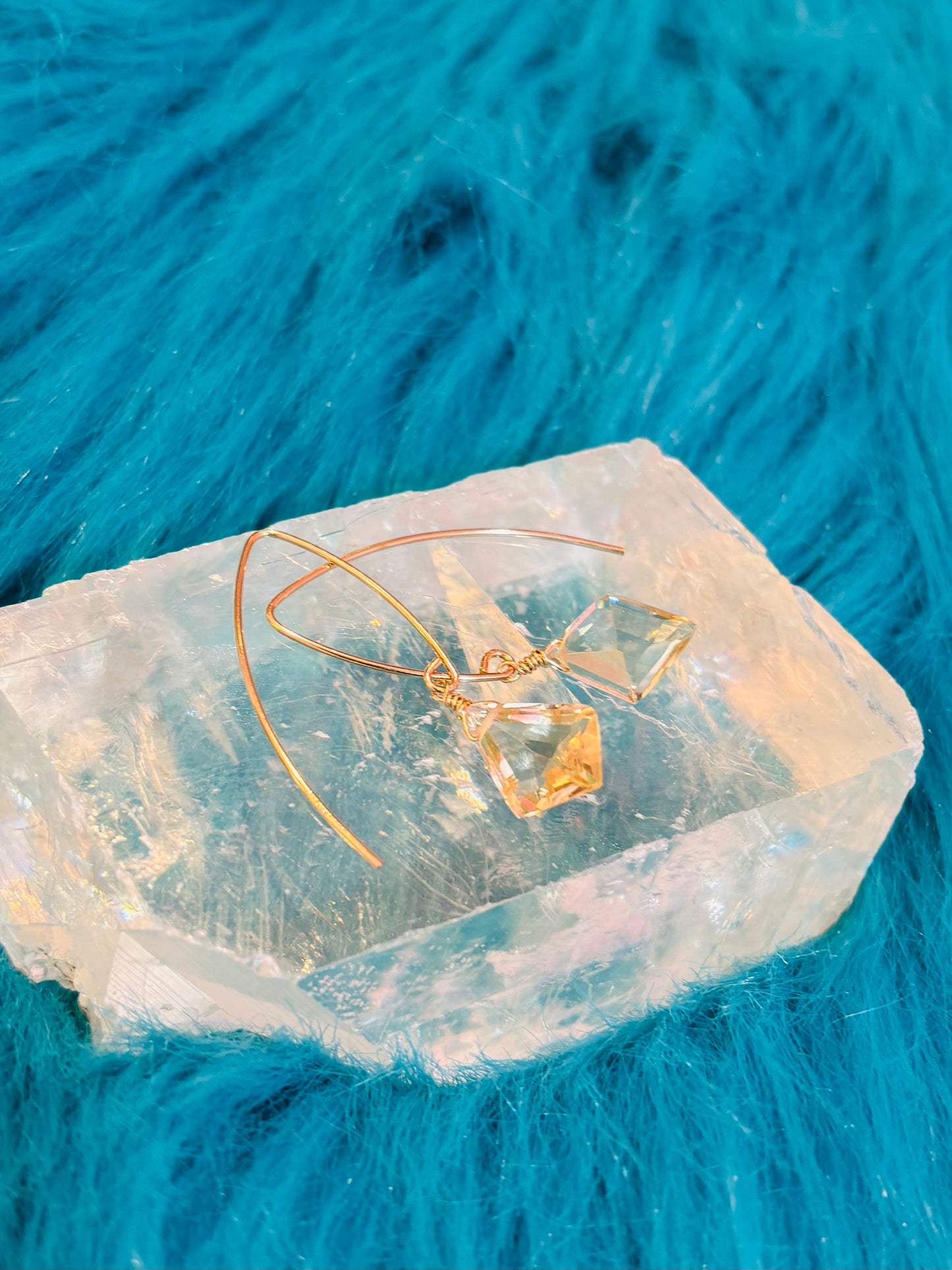 #Citrine dangle earrings
