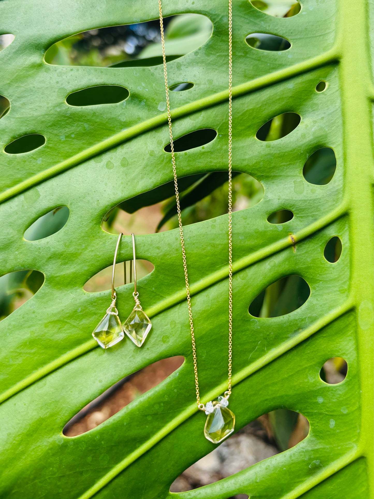 #Citrine dangle earrings