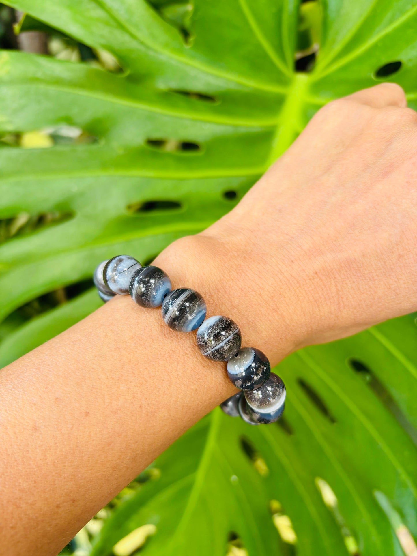Blue opal bracelet 12.5mm