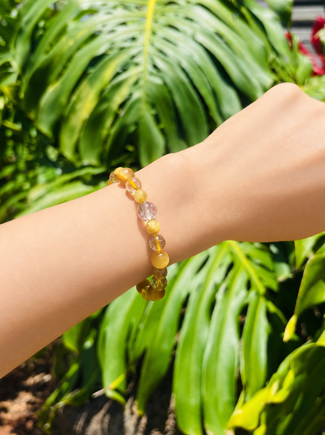 Yellow Rutile Quartz &Tiger Eye