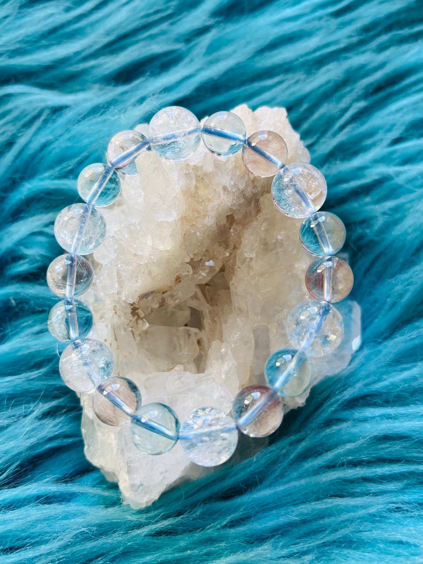 #Pink rutile & Ocean aqua...