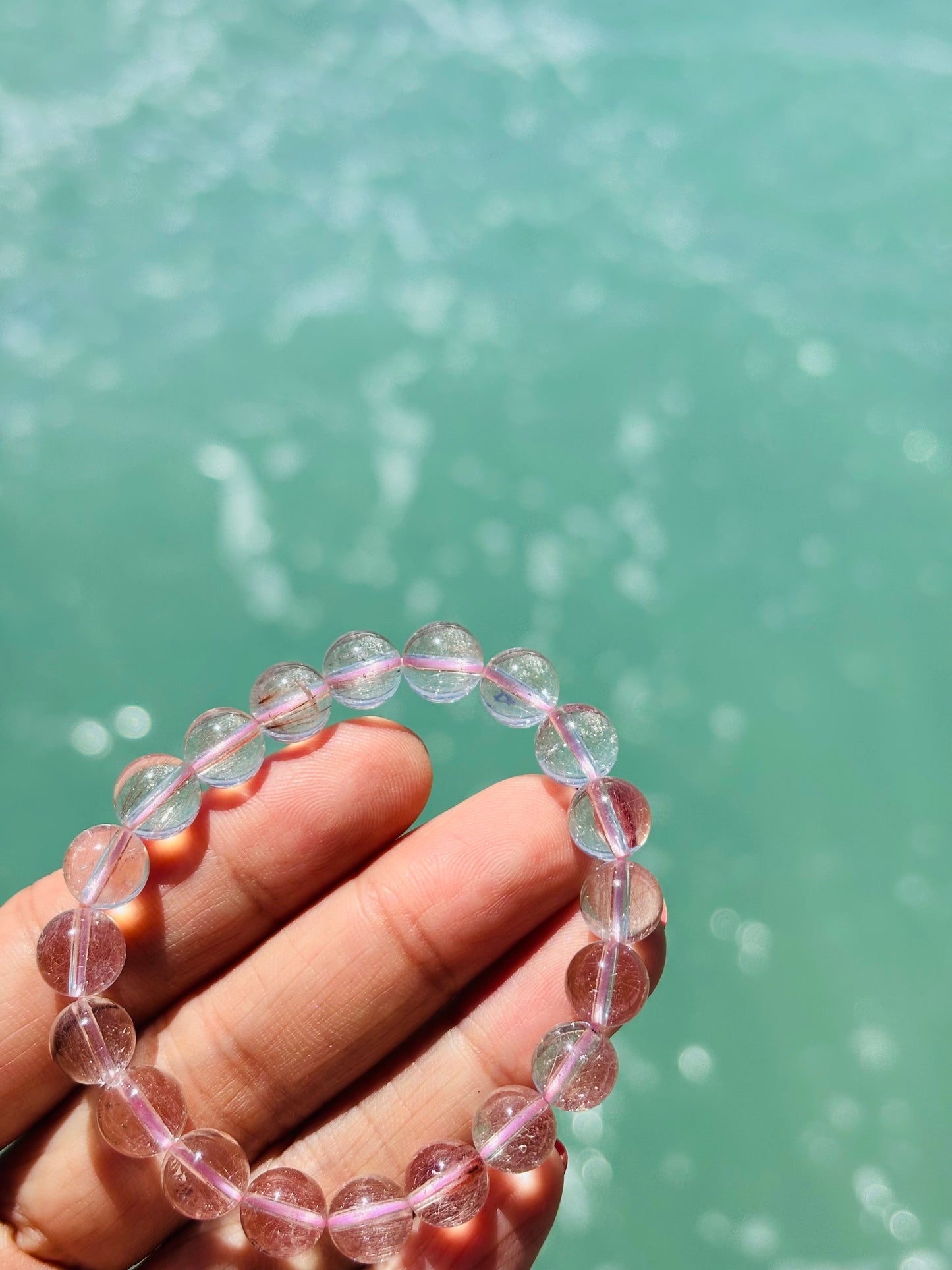 Pink Rutile Quartz 8.5mm