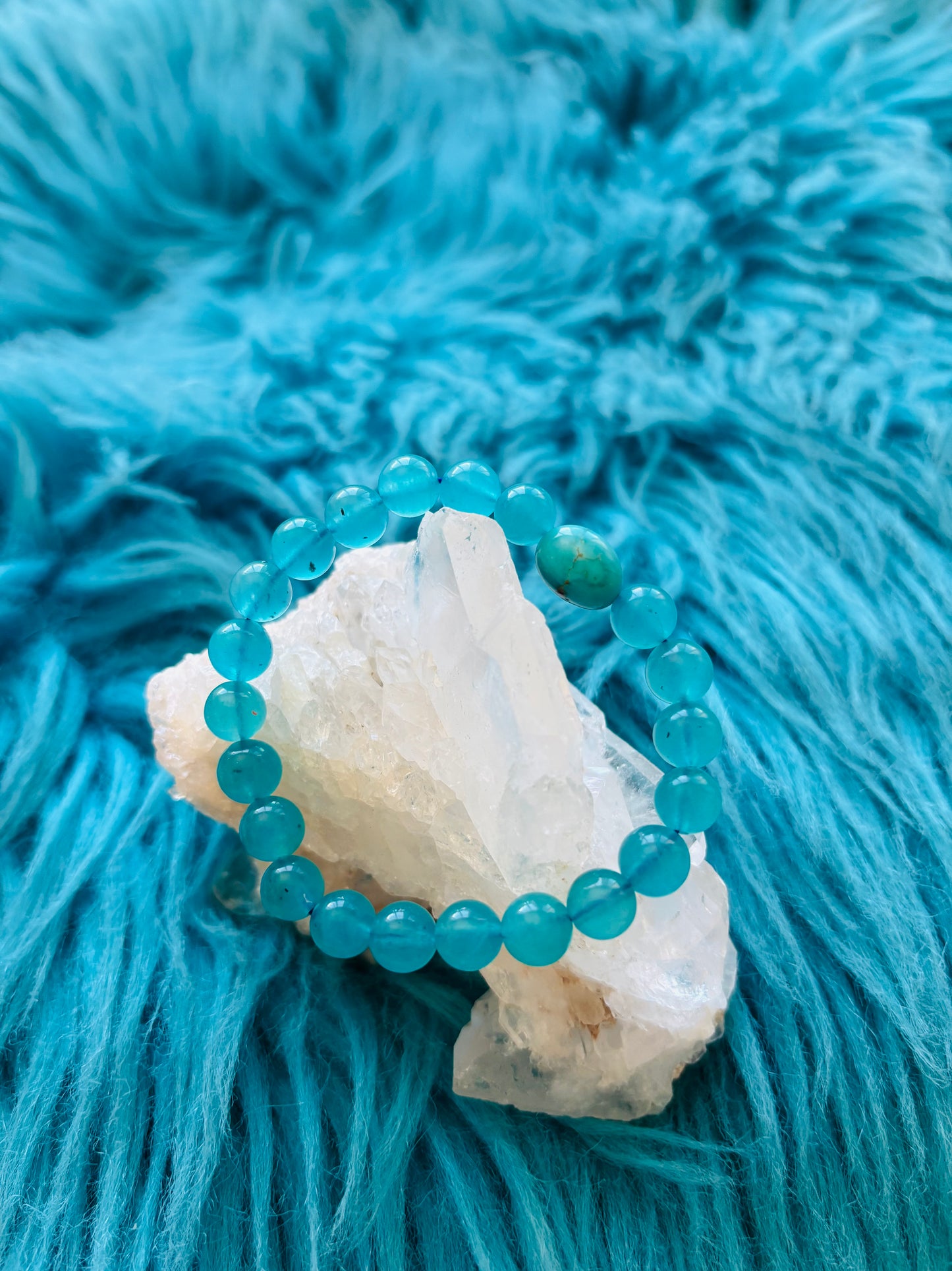 Sleeping Beautyターコイズブレスレットwith Amazonite