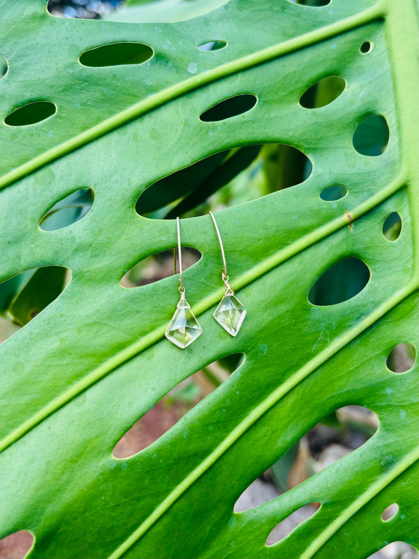 #Citrine dangle earrings