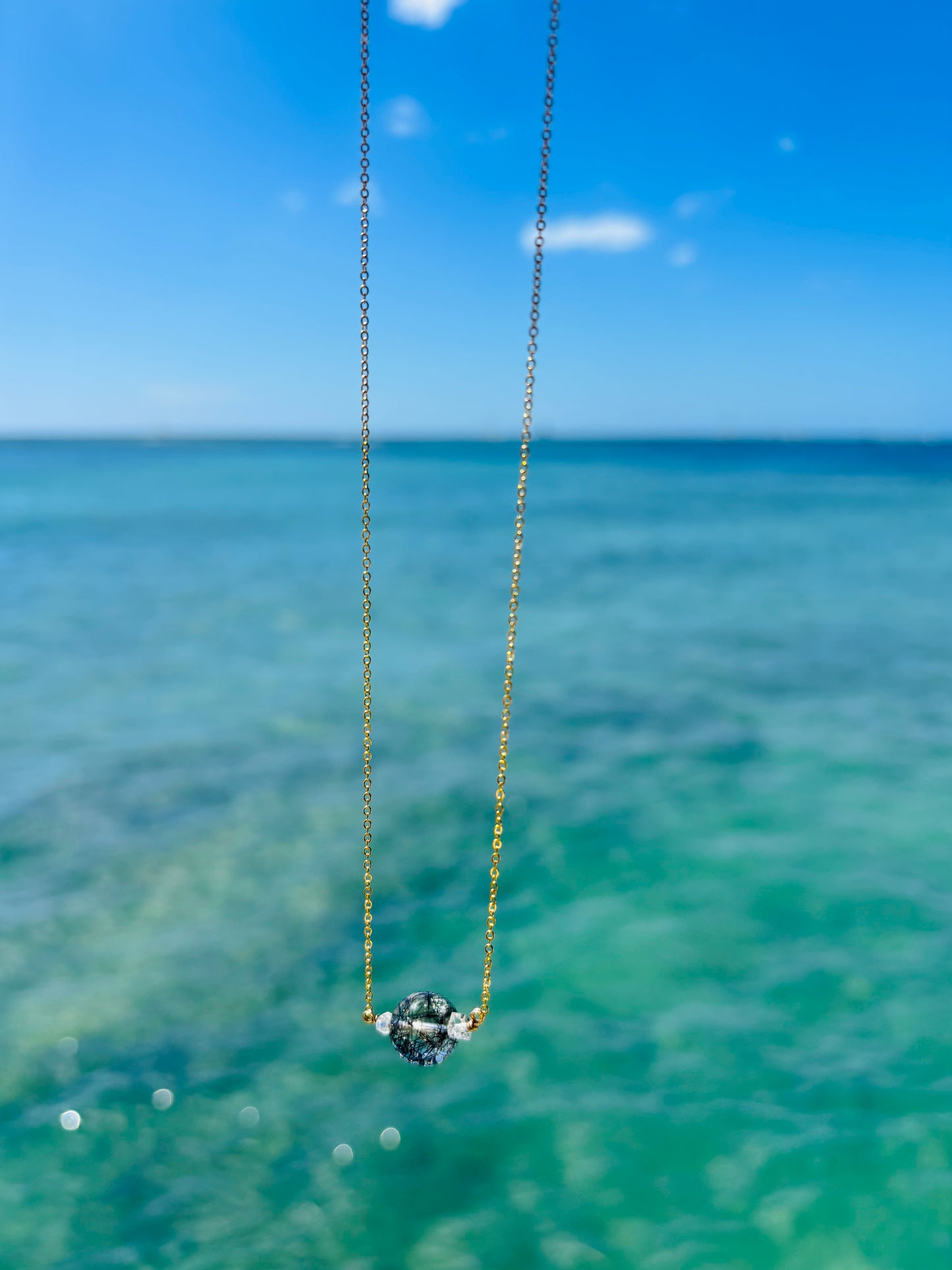 Black Rutile Necklace 11mm
