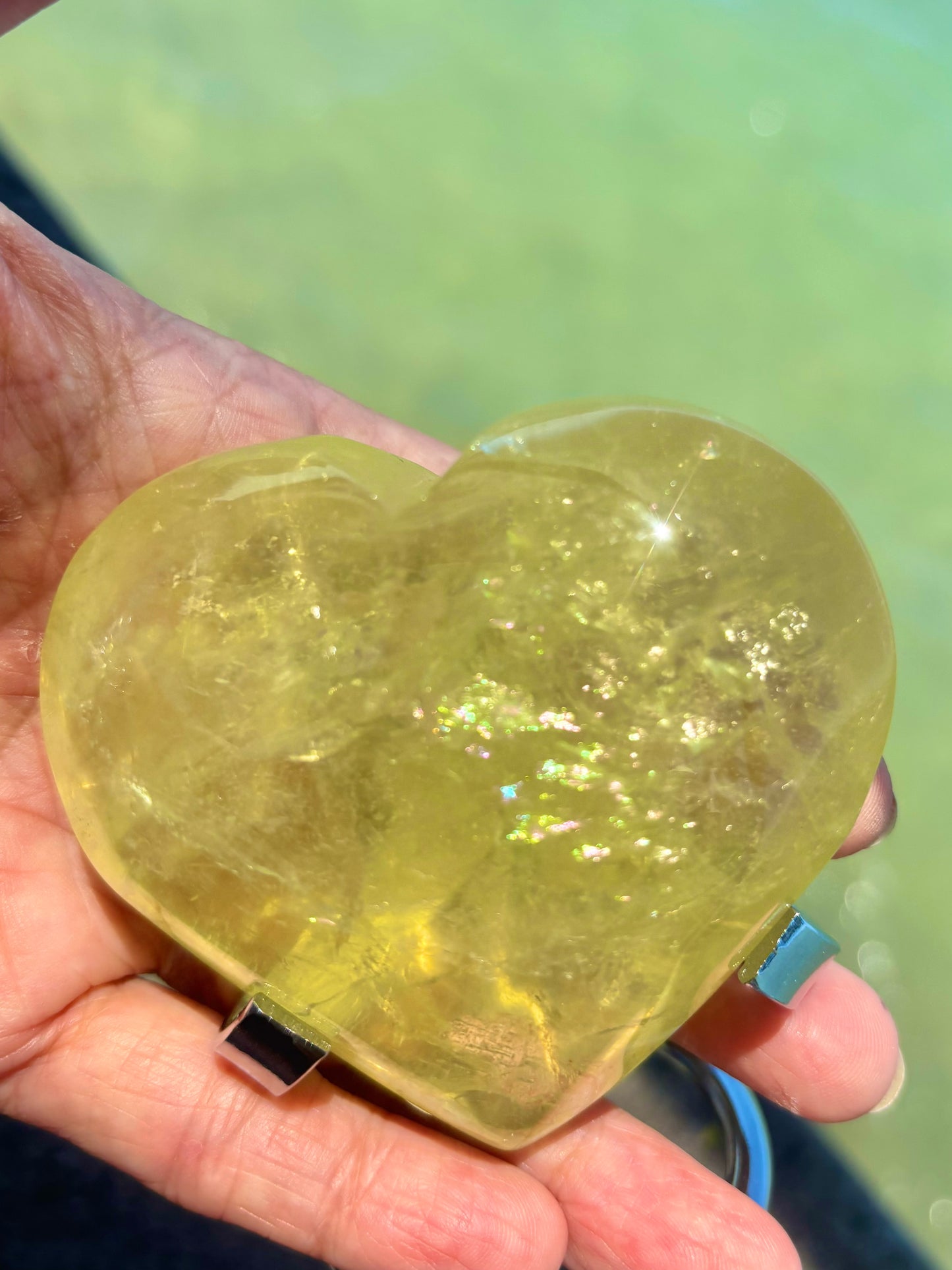 #Citrine  Heart with Rainbow