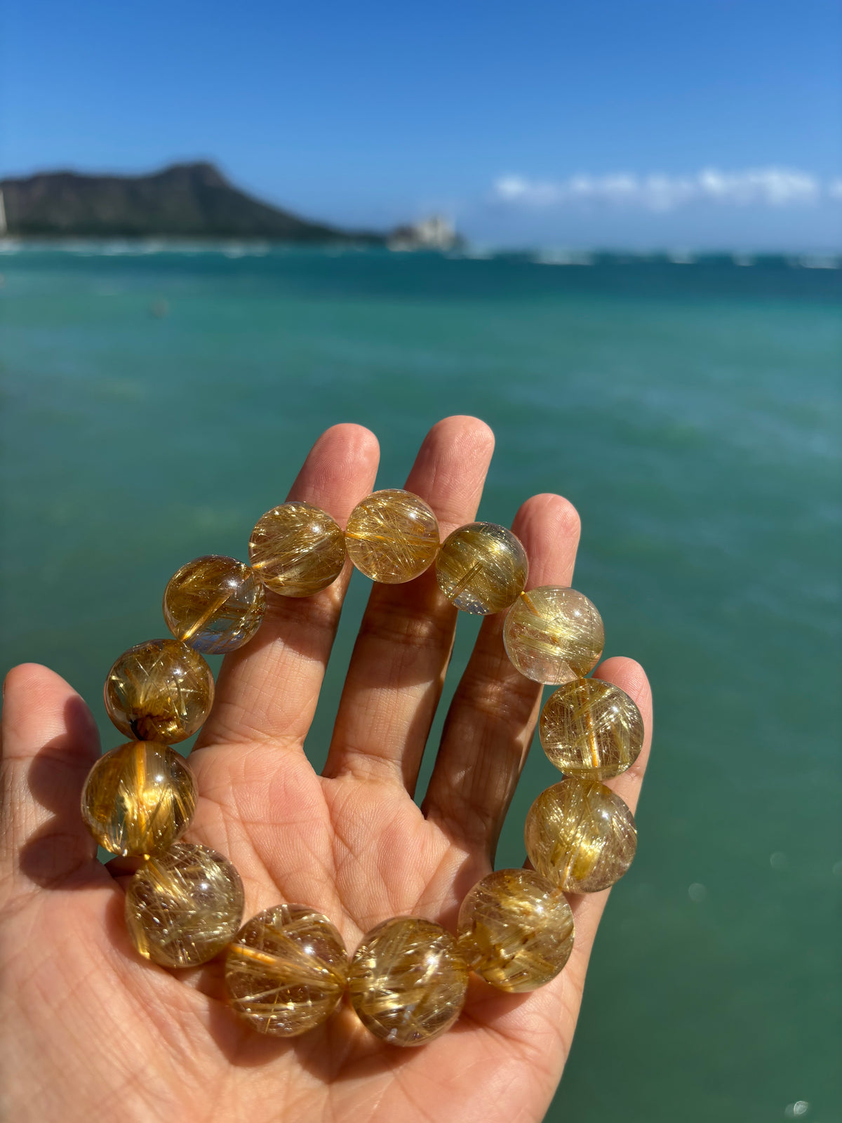 超極上Yellow Rutile Quartz 18mm(お客様ご依頼分)