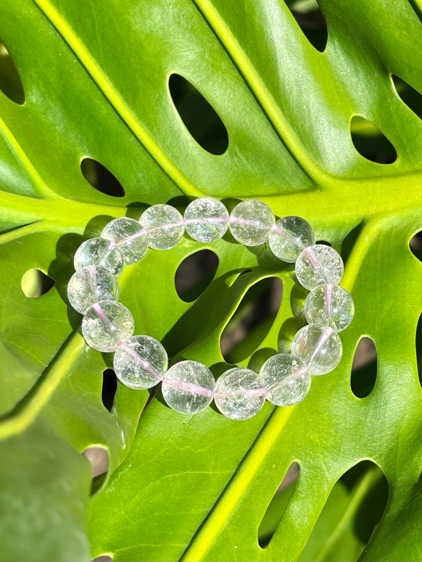 Hematite in  Rose Quartz 12mm