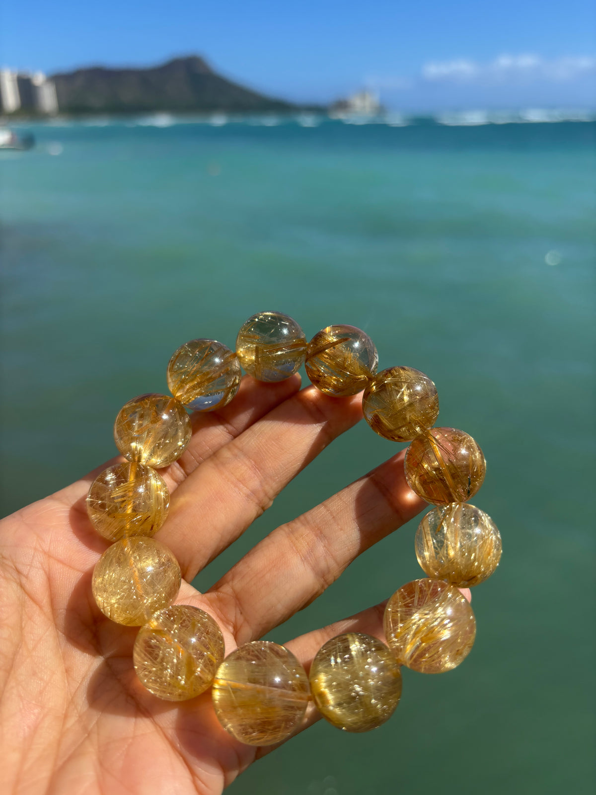 超極上Yellow Rutile Quartz 18mm(お客様ご依頼分)