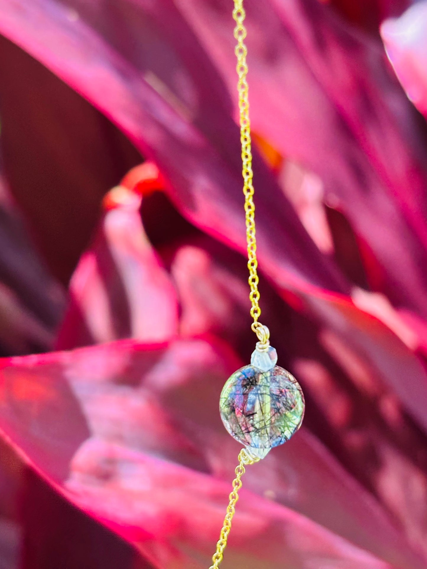 Black Rutile Necklace 11mm