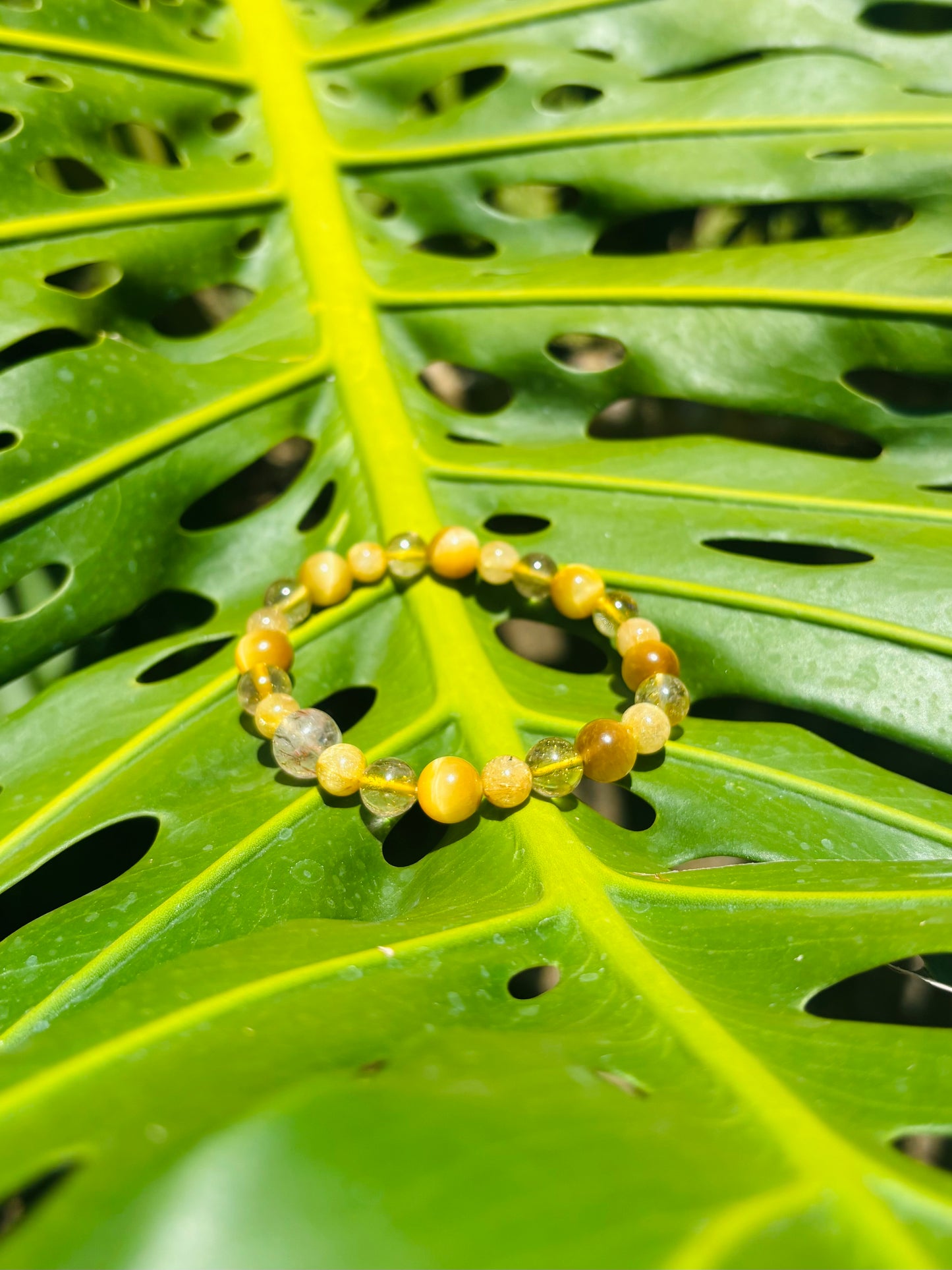 Yellow Rutile Quartz &Tiger Eye