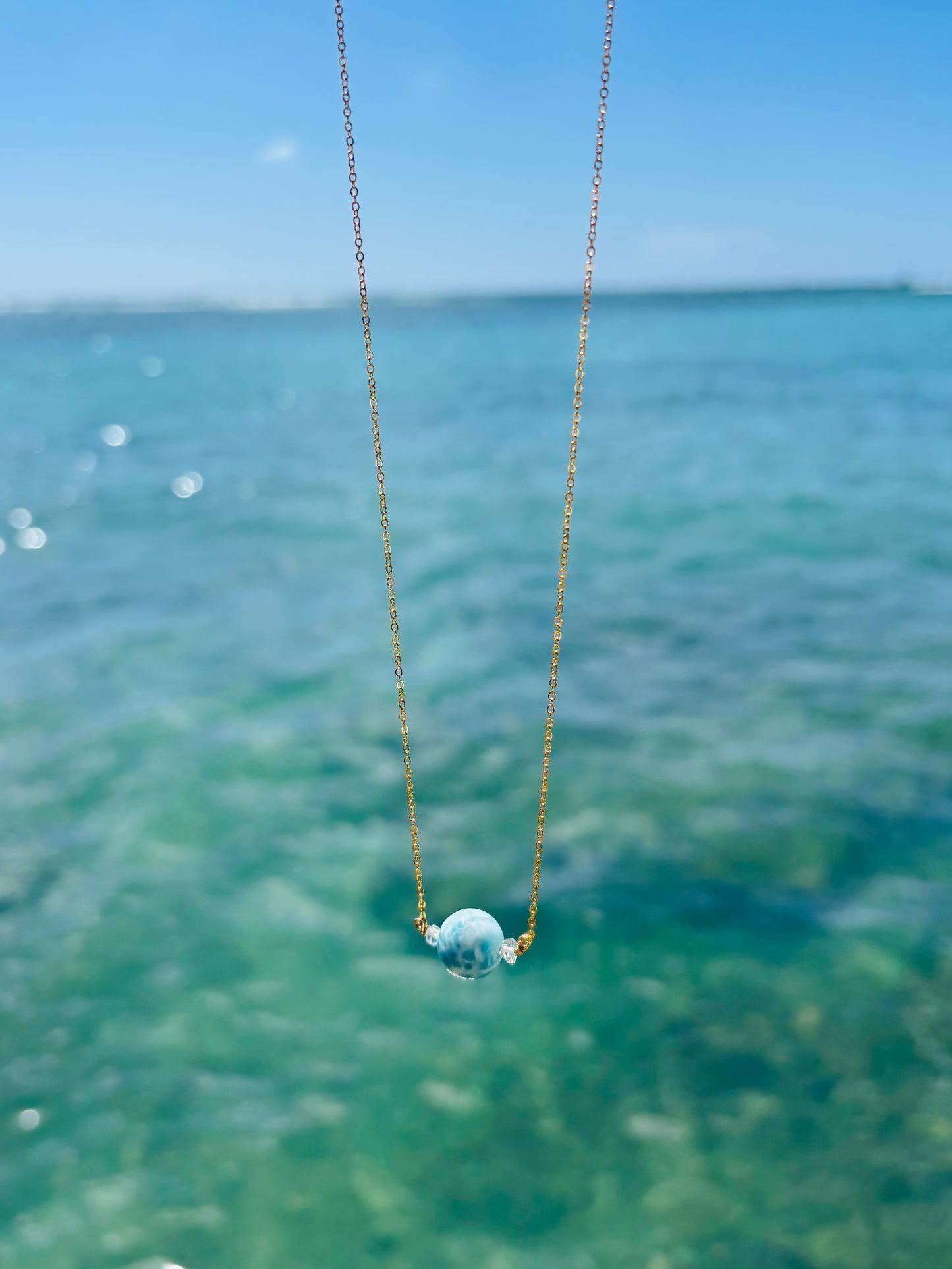 Larimar Necklace 10mm