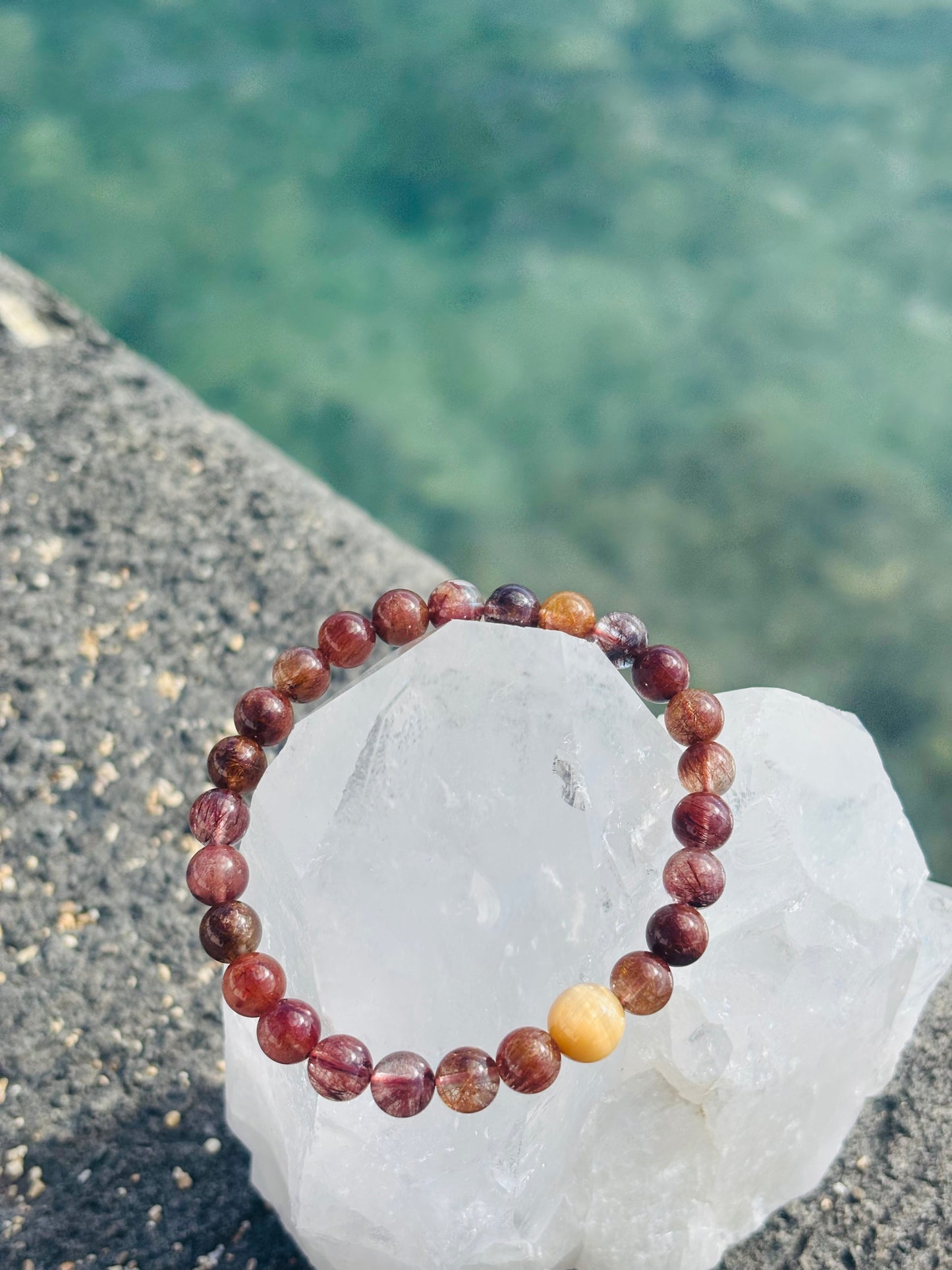 #Brown Rutile Bracelet 6.5mm