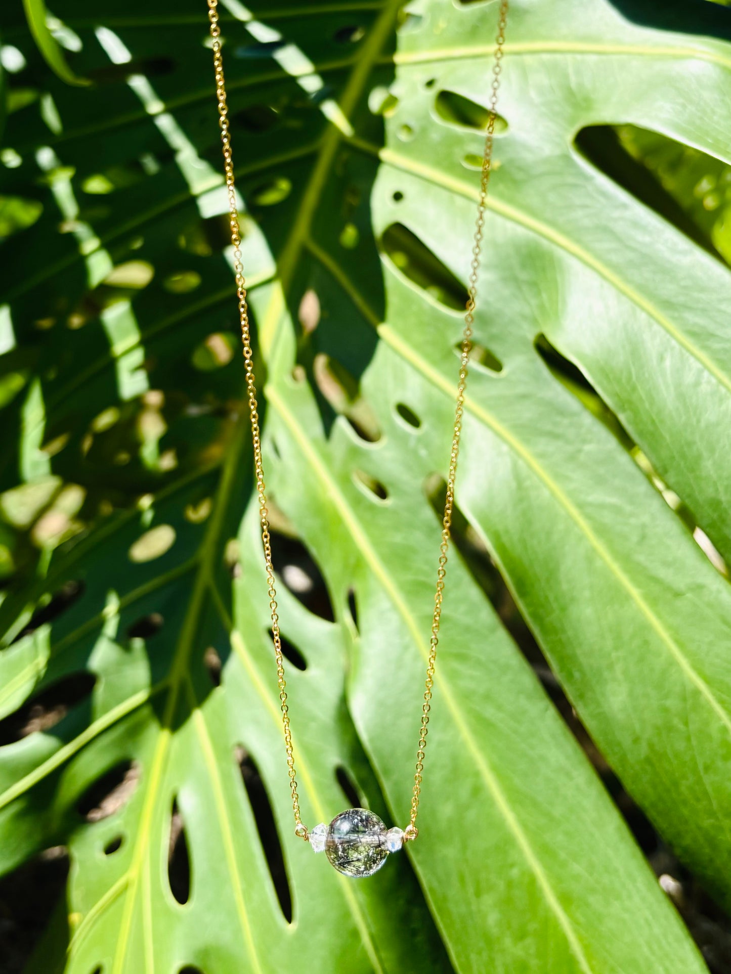 Black Rutile Necklace 11mm