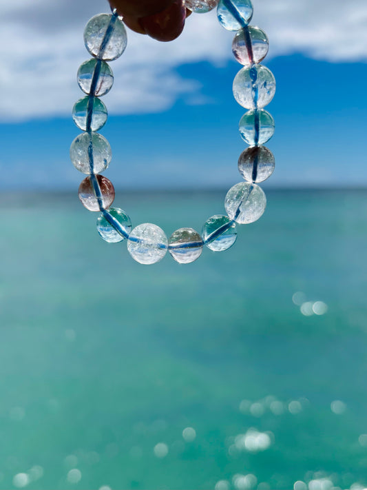 #Pink rutile & Ocean aqua...