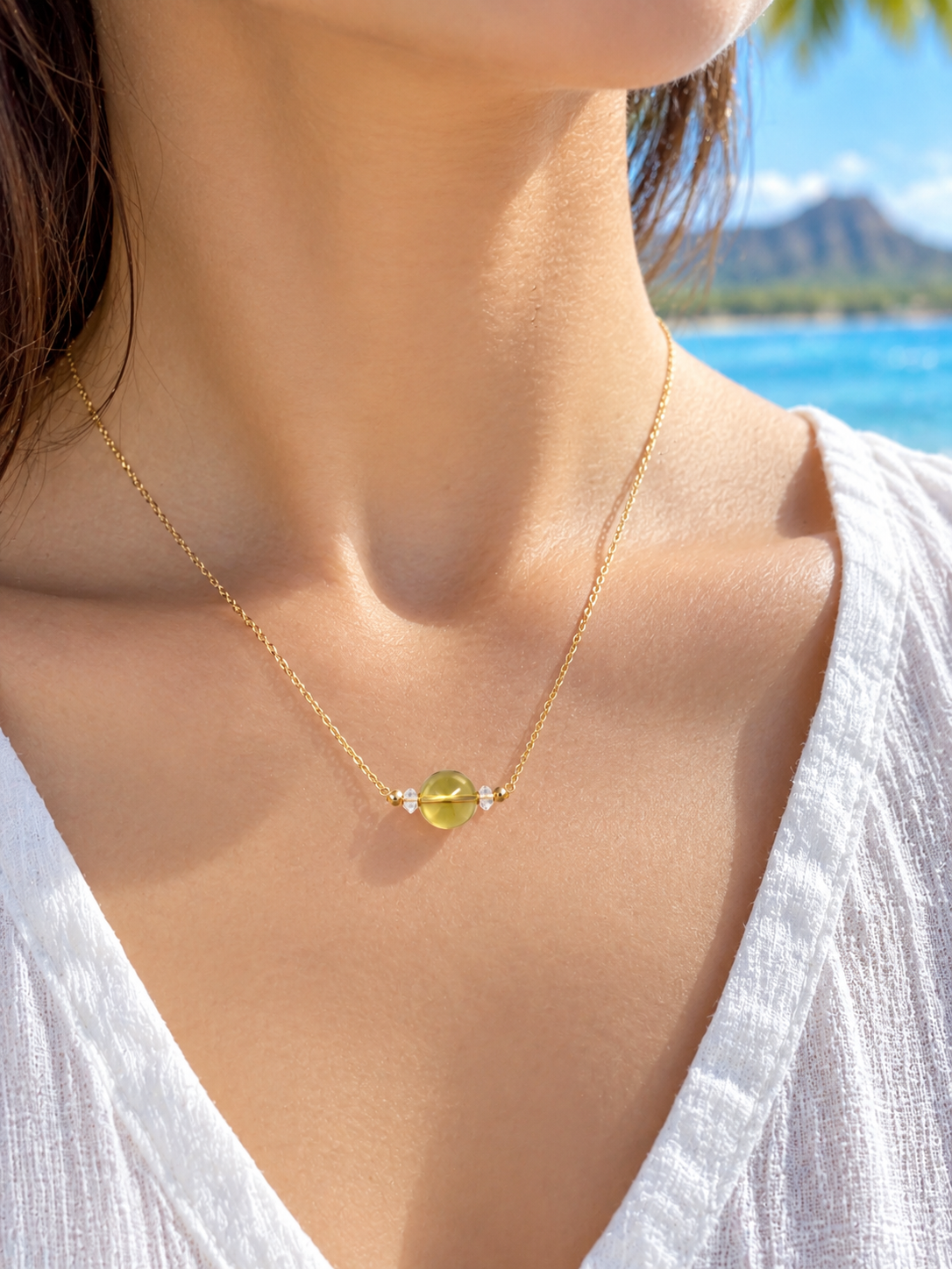 #Citrine Necklace 10.5mm