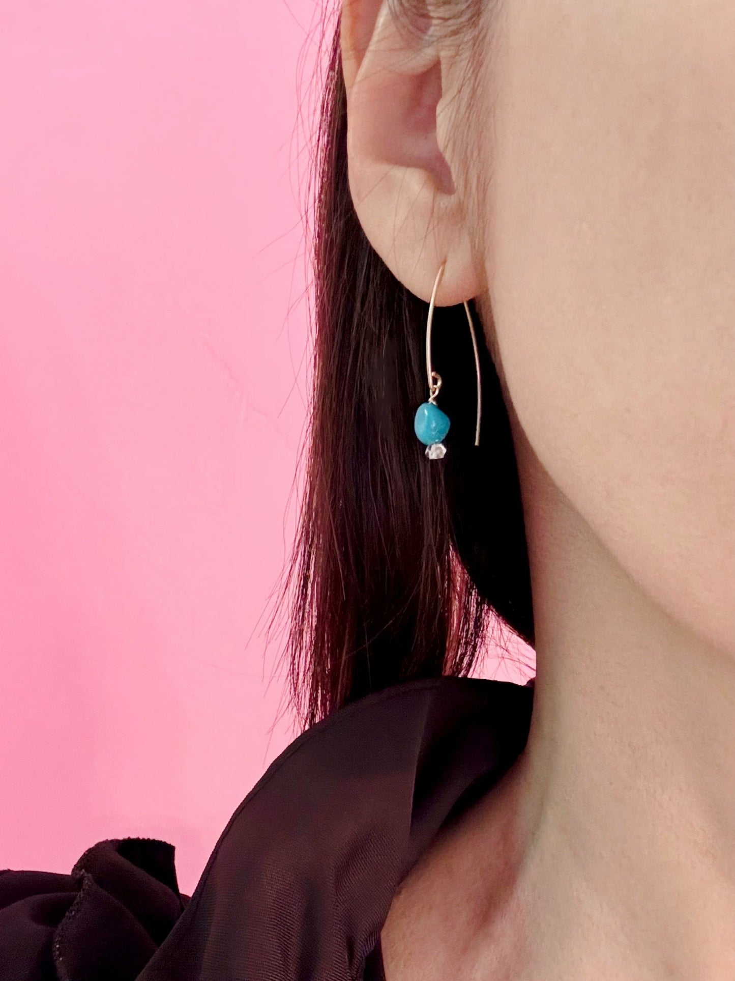 Sleeping beautyターコイズピアス