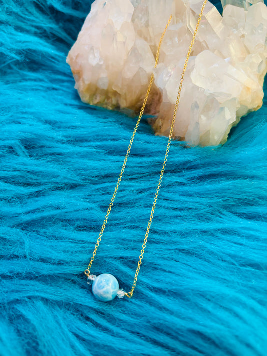 Larimar Necklace 10mm