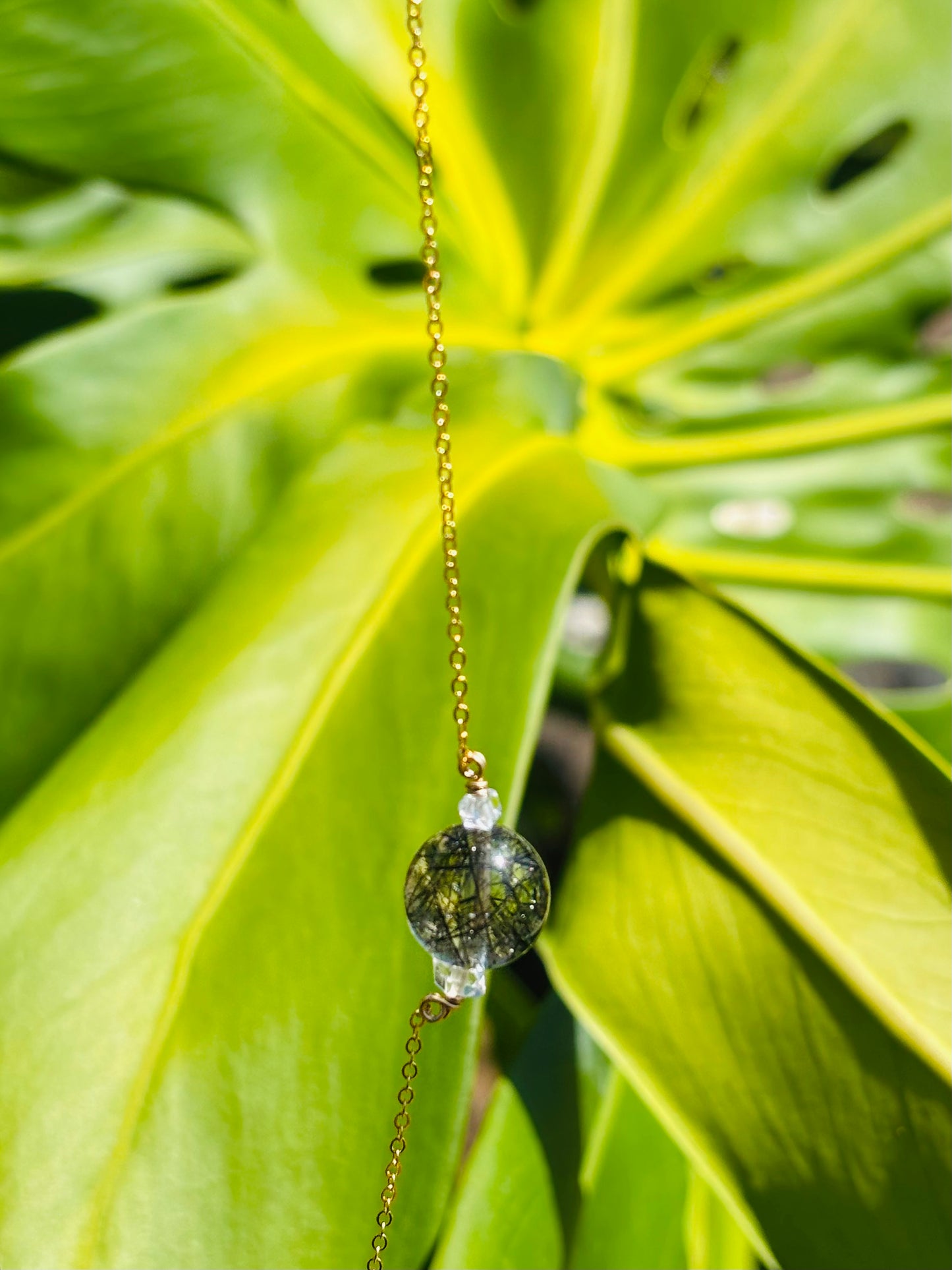 Black Rutile Necklace 11mm