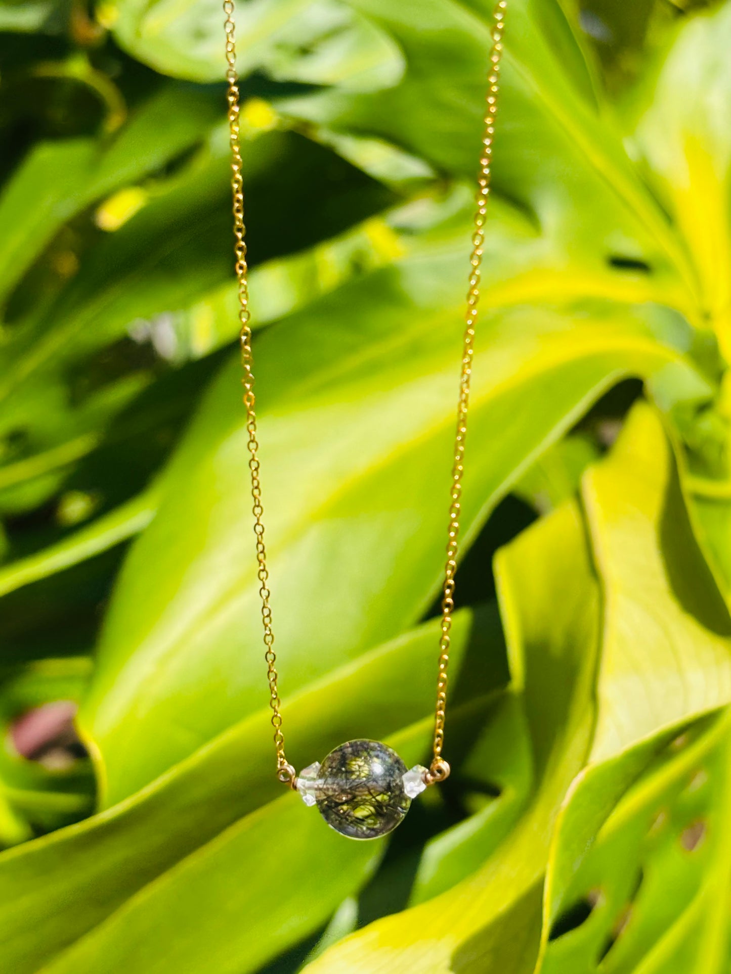 Black Rutile Necklace 11mm