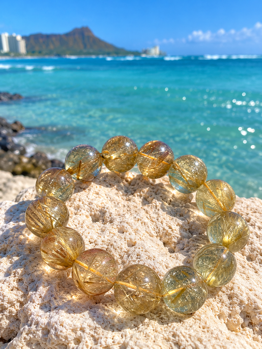 超極上Yellow Rutile Quartz 18mm(お客様ご依頼分)