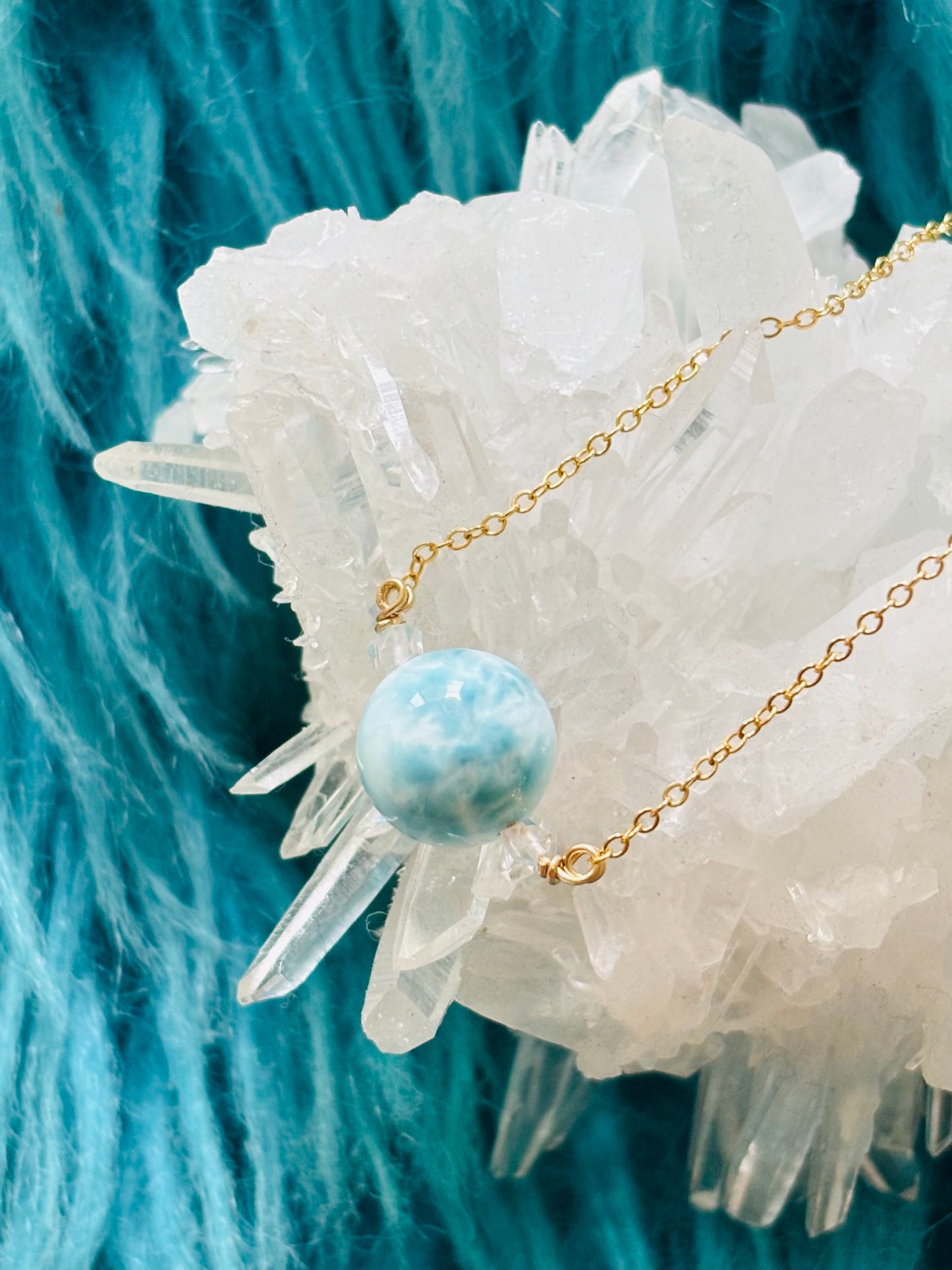 Larimar Necklace 10mm