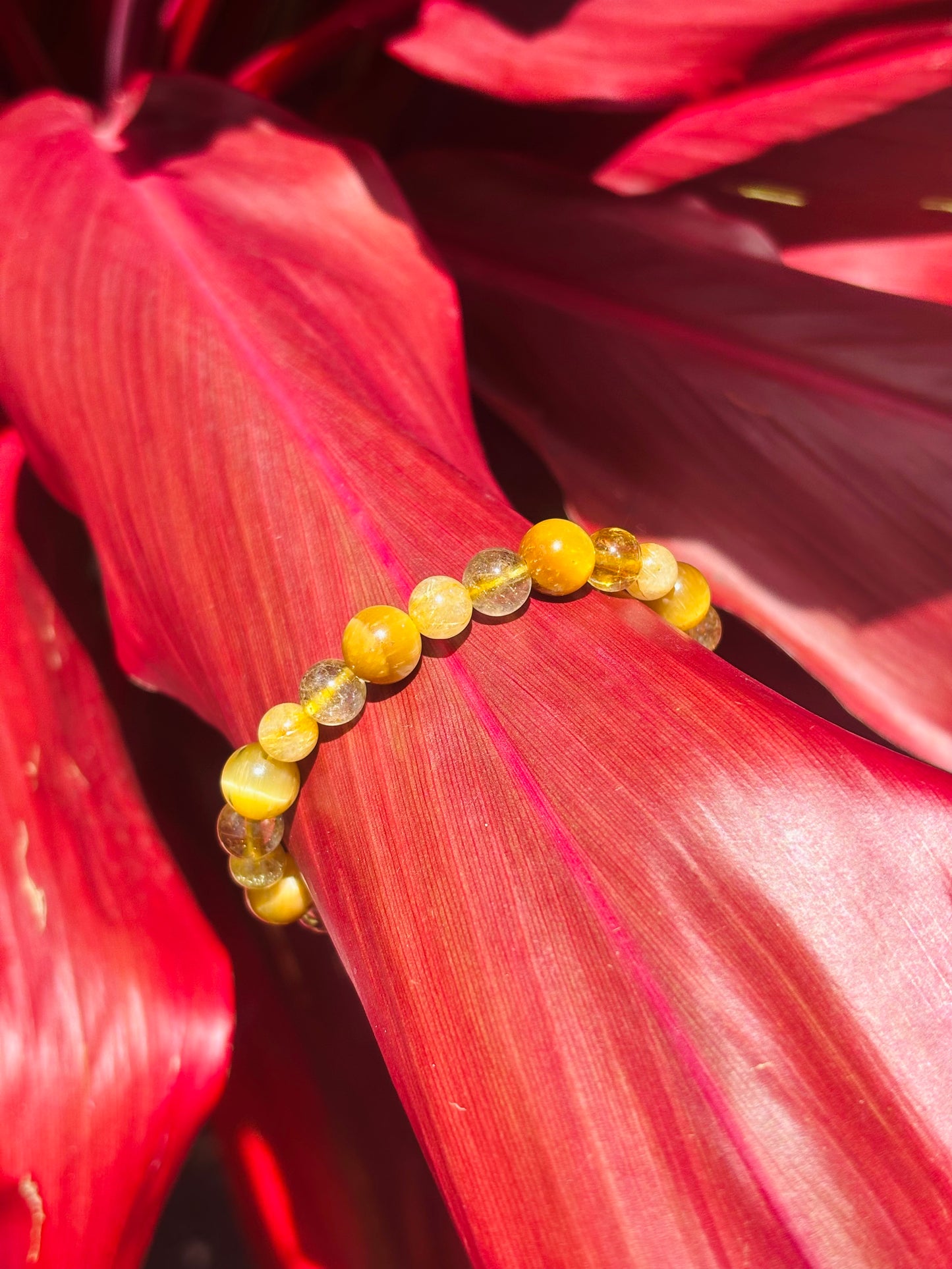 Yellow Rutile Quartz &Tiger Eye