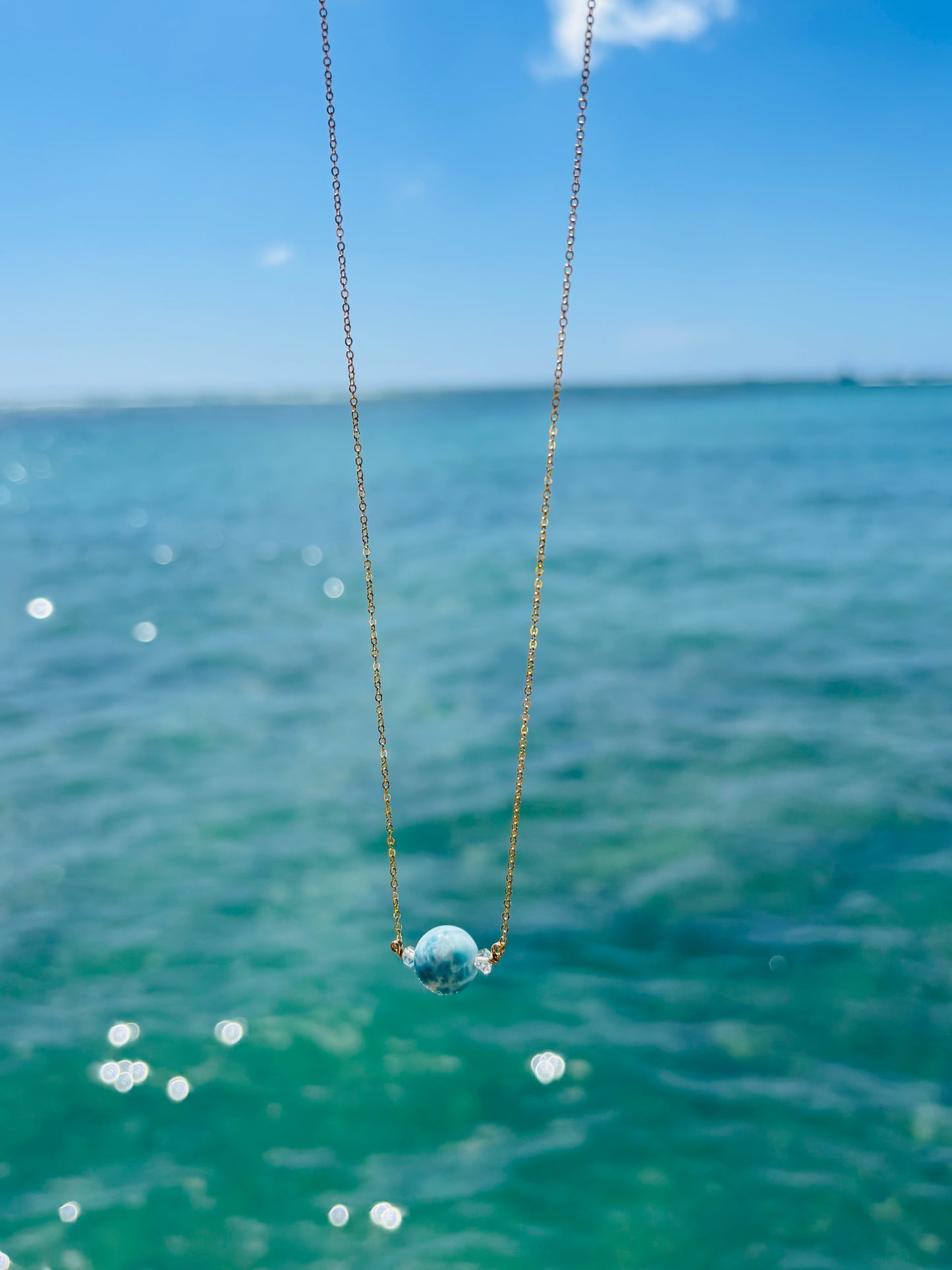 Larimar Necklace 10mm