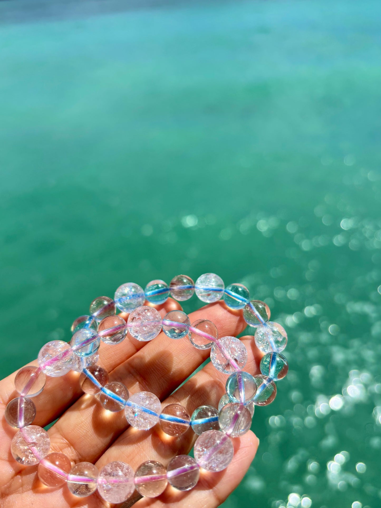 #Pink rutile & Ocean aqua...