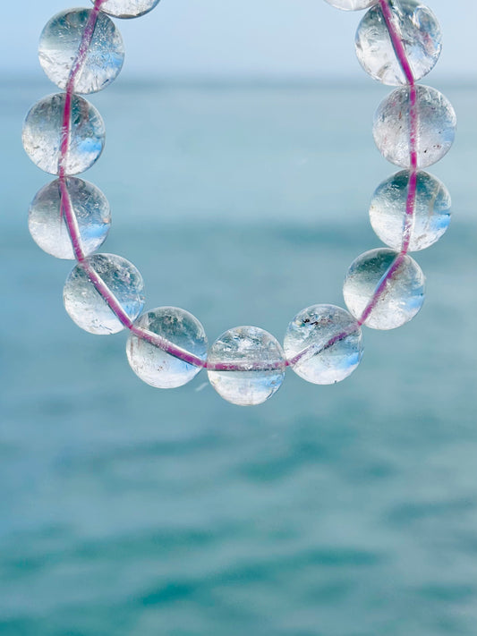 Hematite in  Rose Quartz 12mm