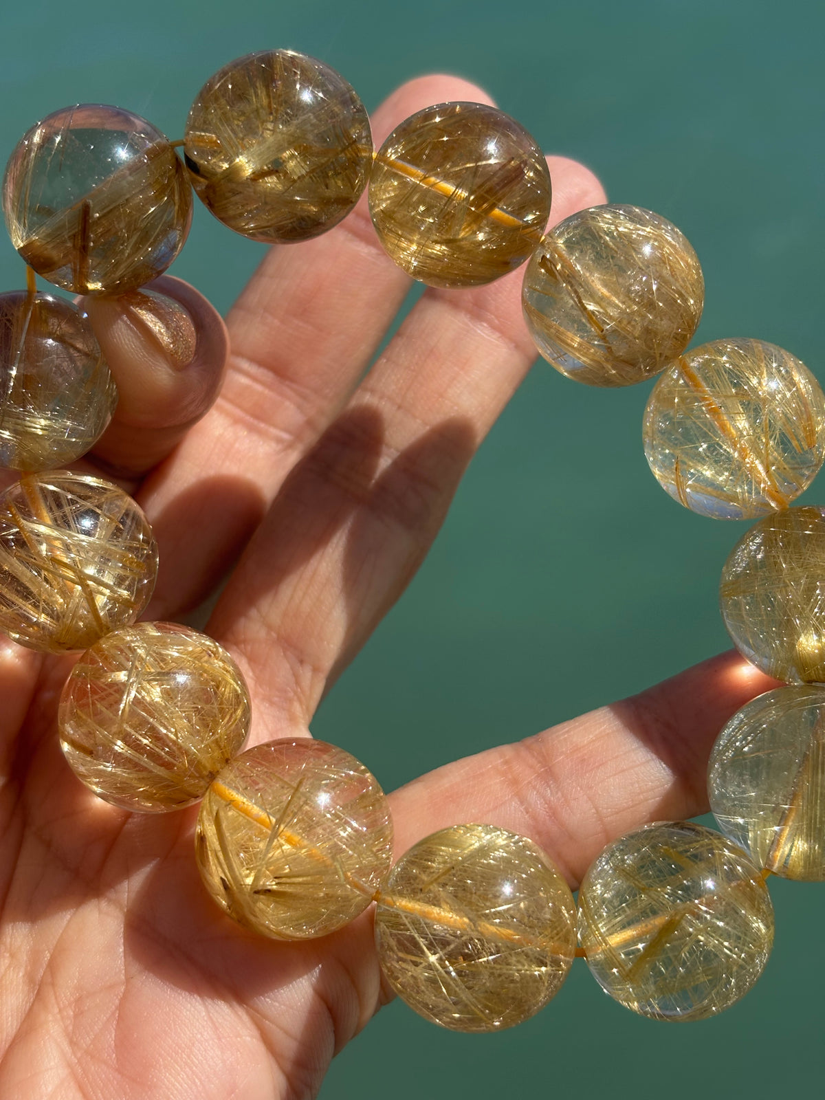超極上Yellow Rutile Quartz 18mm(お客様ご依頼分)
