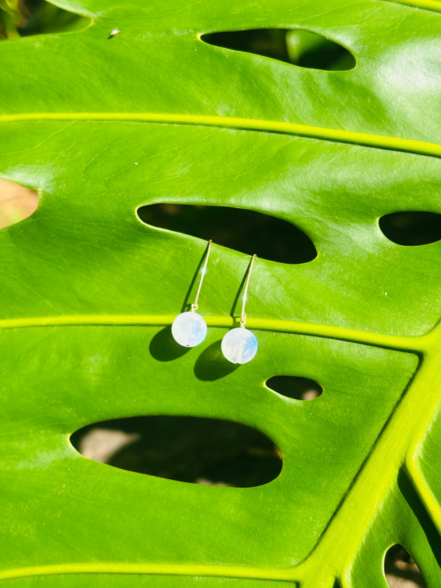 *Rainbow moonstoneピアス