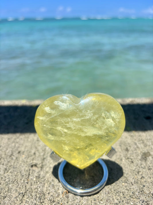 #Citrine  Heart with Rainbow