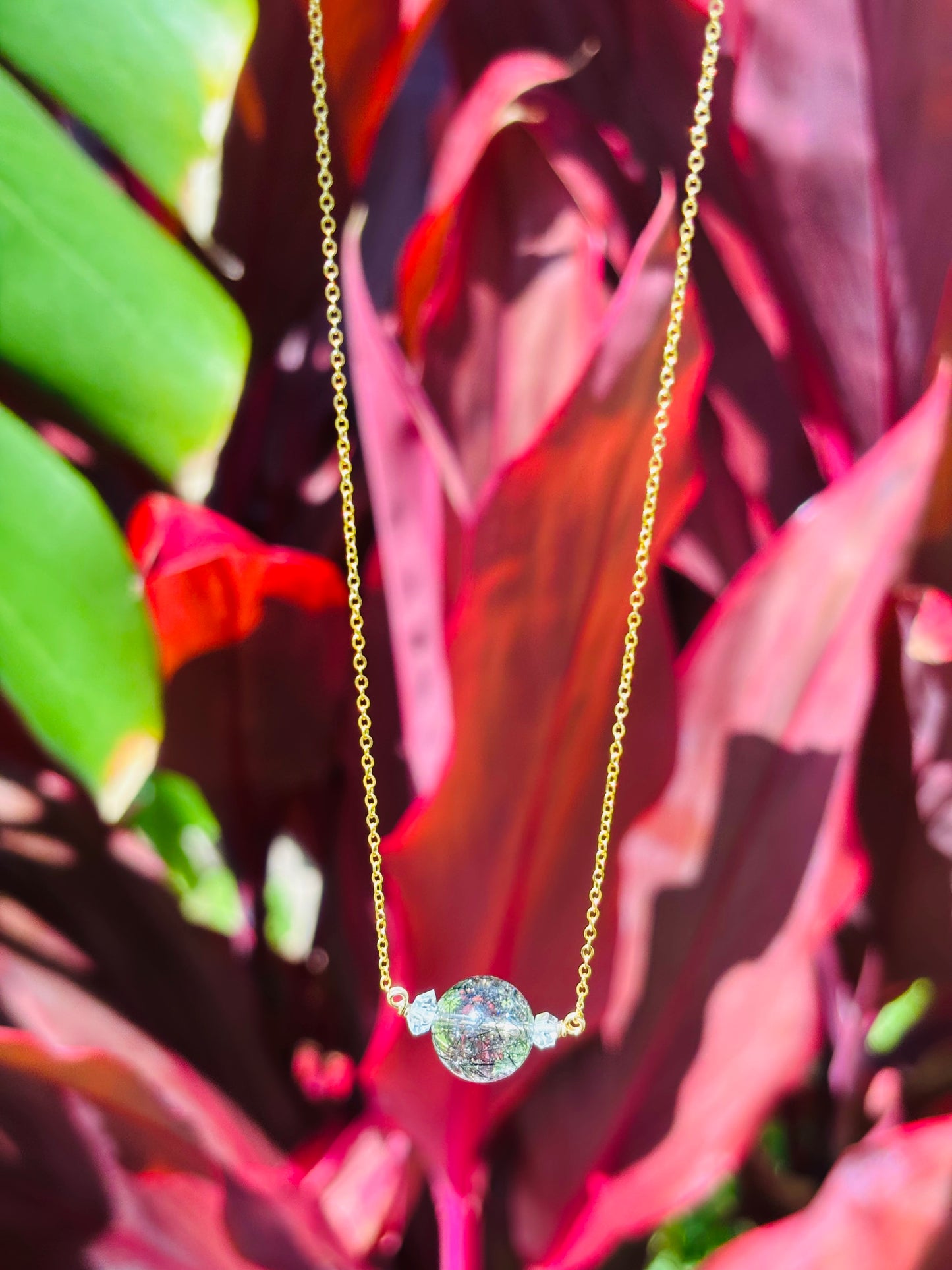 Black Rutile Necklace 11mm