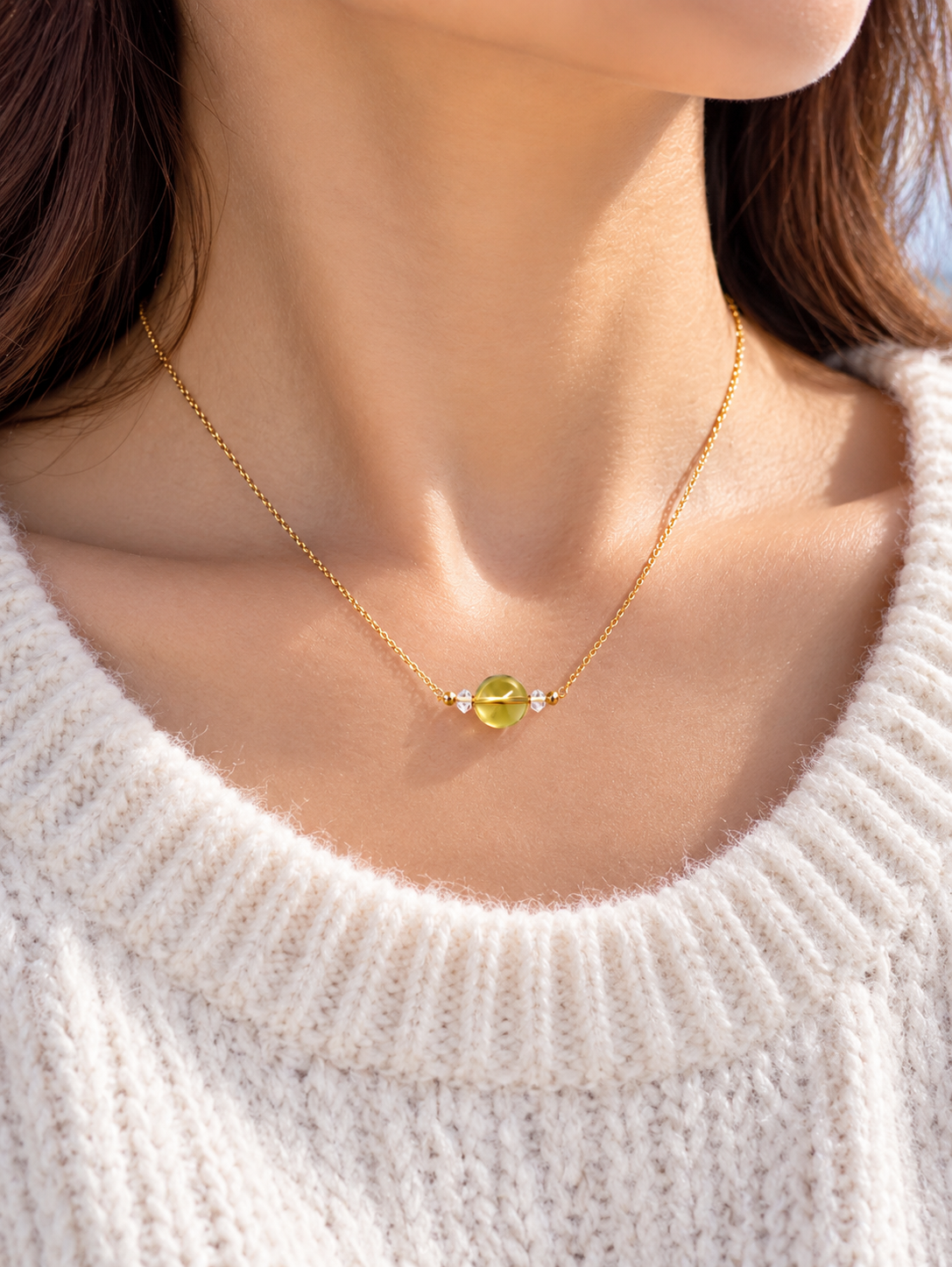 #Citrine Necklace 10.5mm