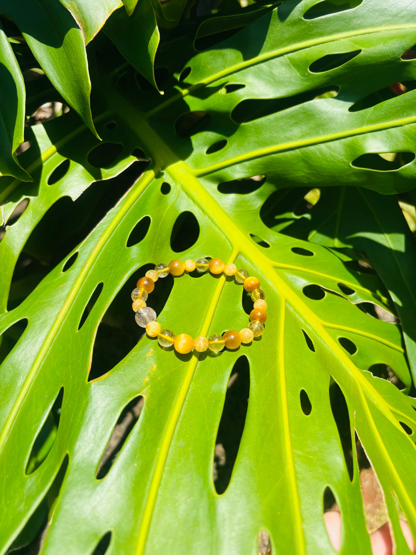 Yellow Rutile Quartz &Tiger Eye