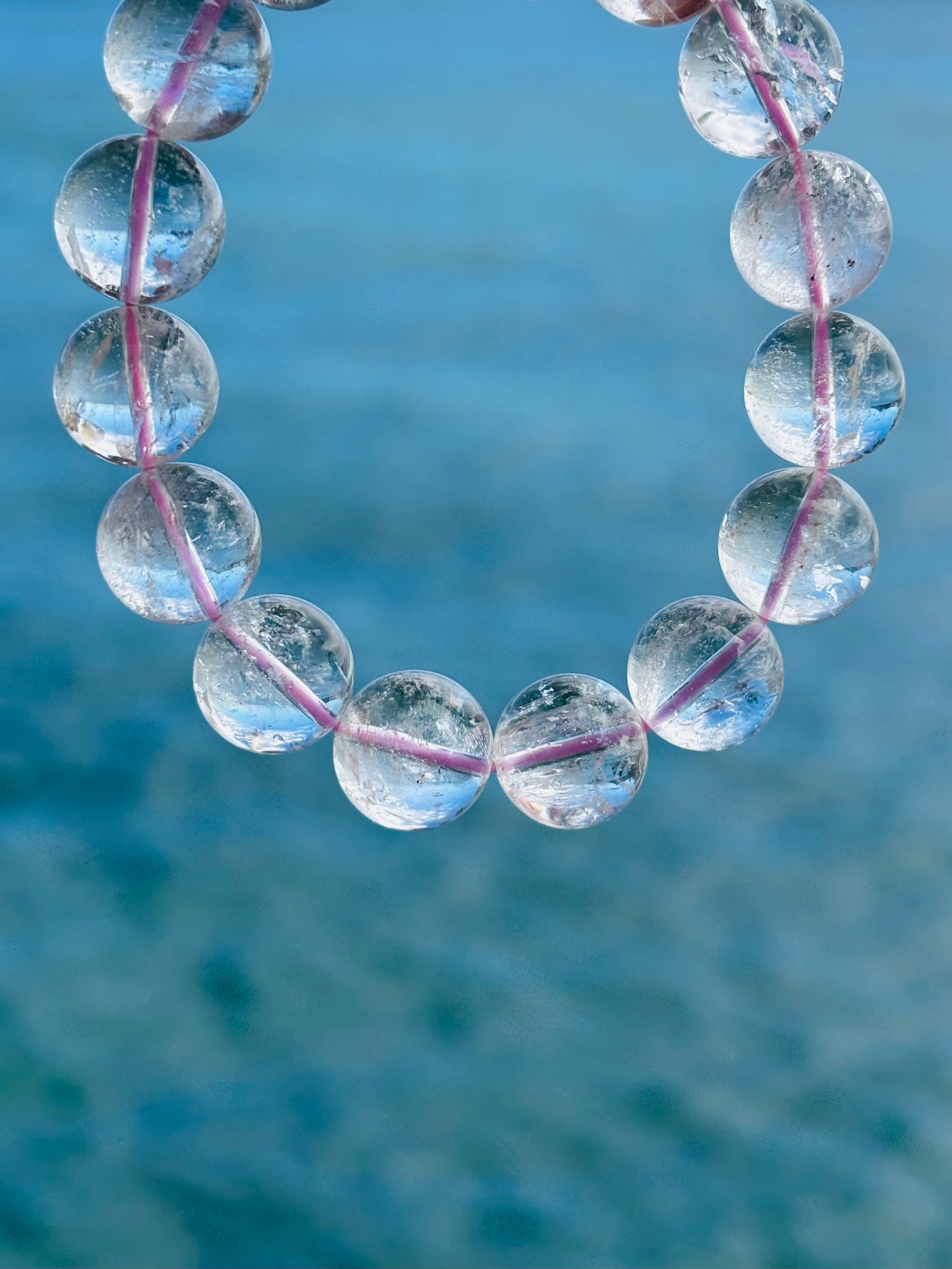 Hematite in  Rose Quartz 12mm