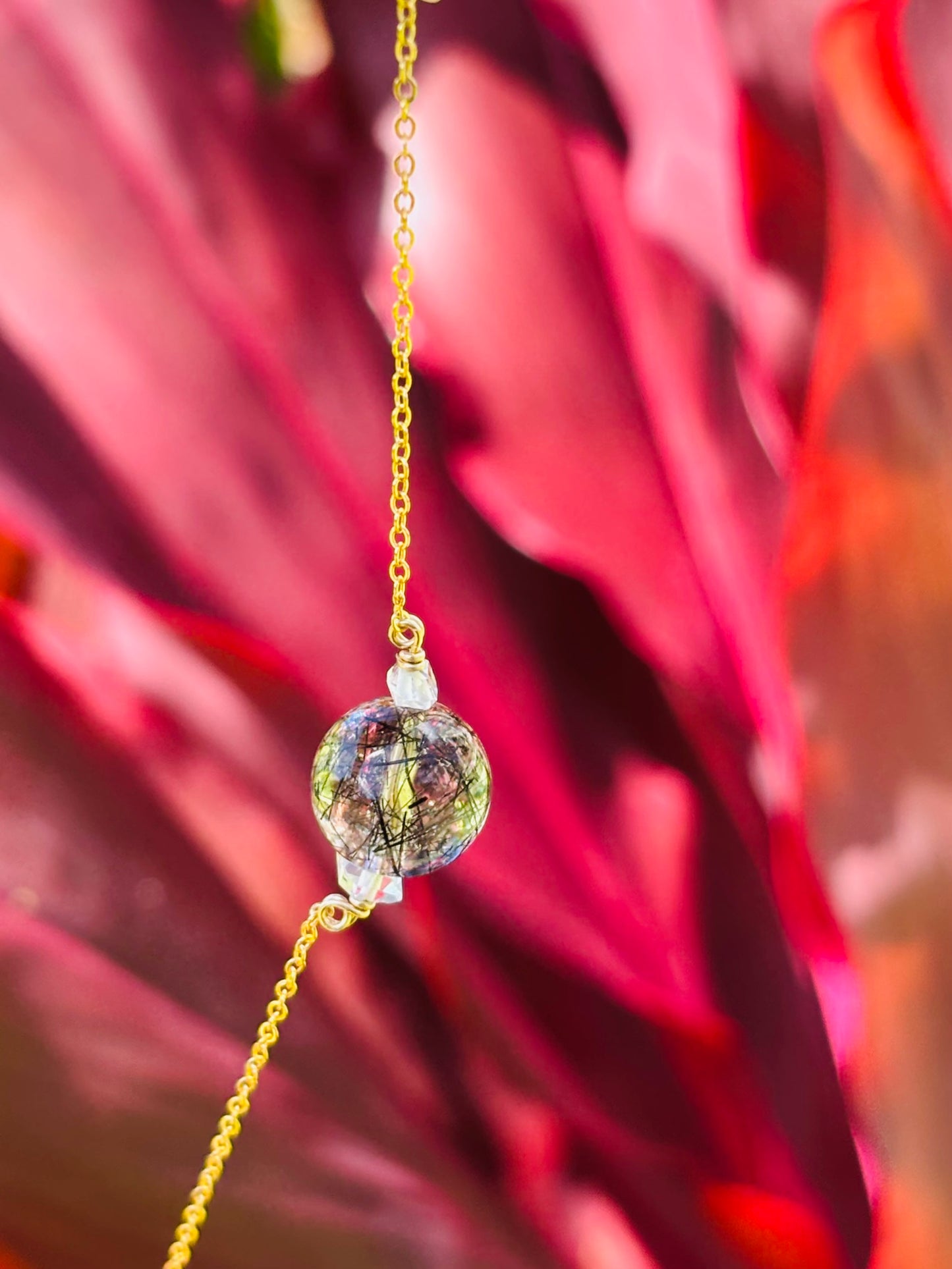 Black Rutile Necklace 11mm