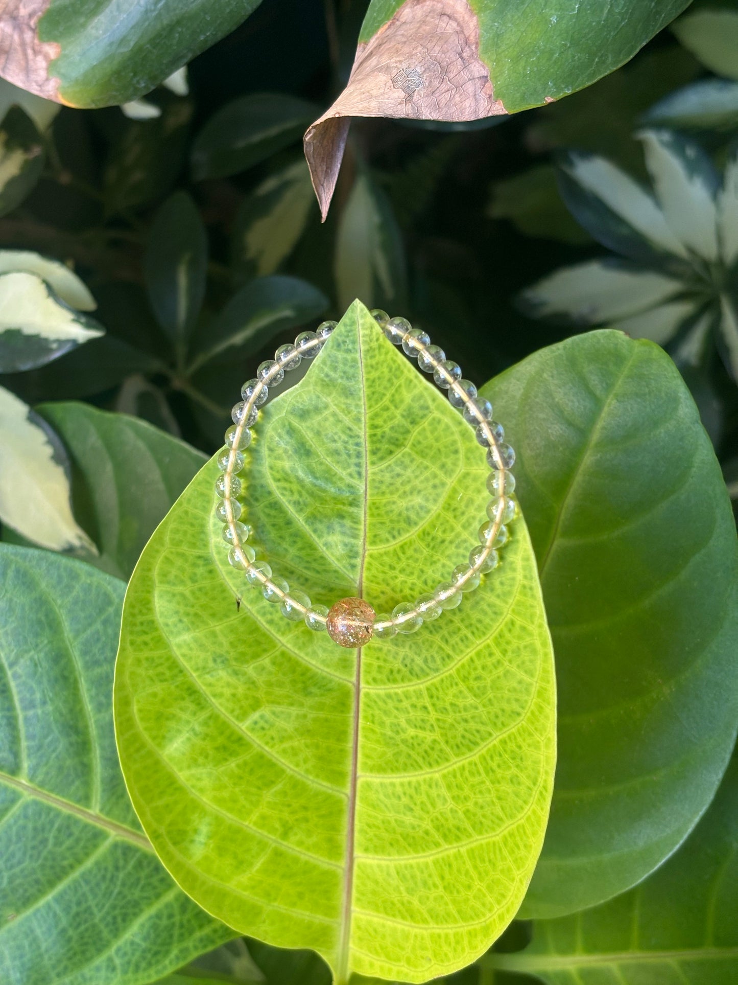 宇宙系のパワー🚀極上リビアングラス6mm+Sunstone