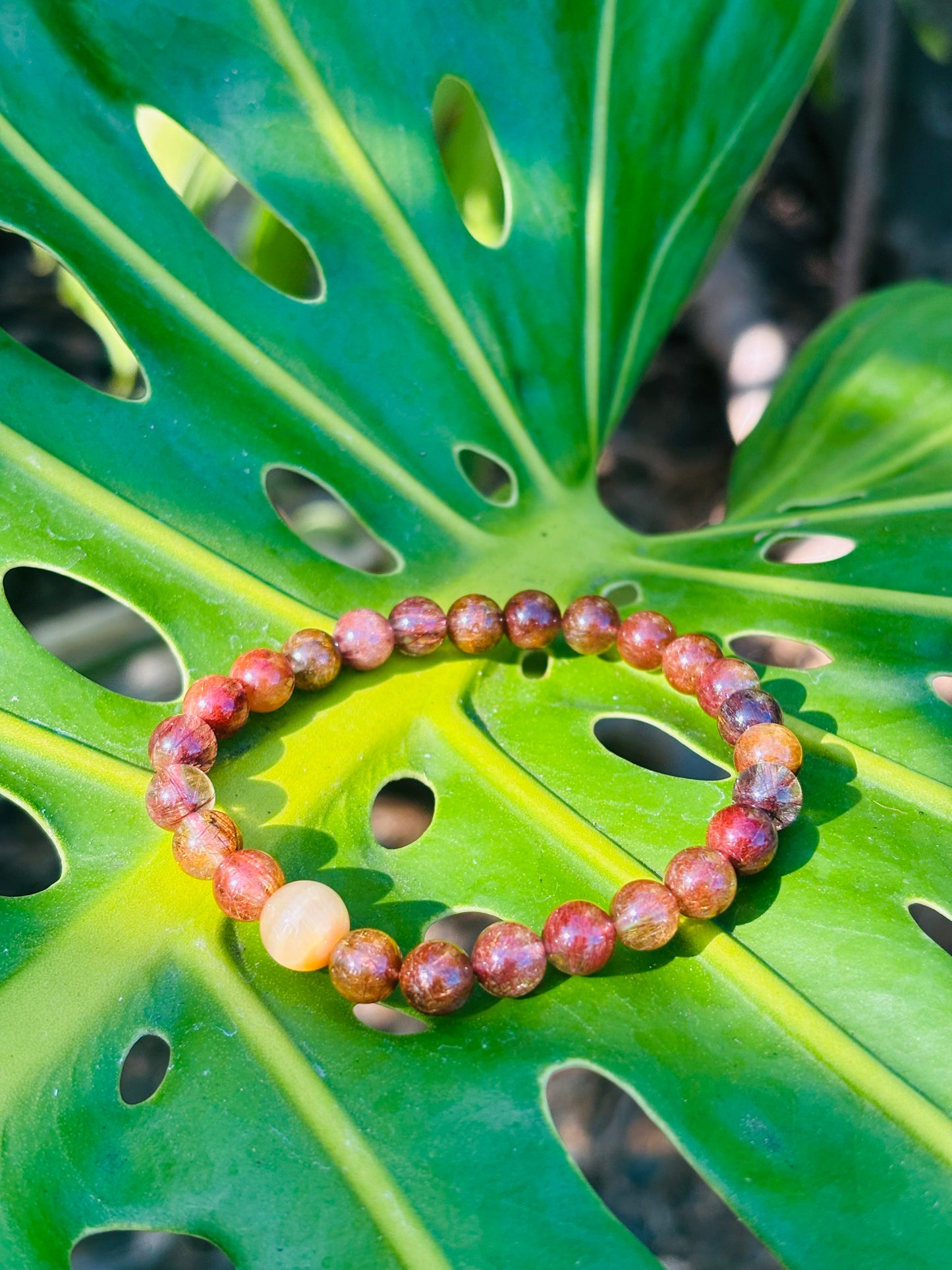 #Brown Rutile Bracelet 6.5mm