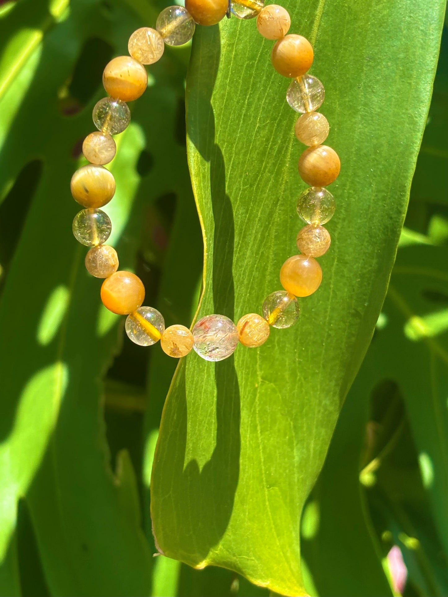 Yellow Rutile Quartz &Tiger Eye