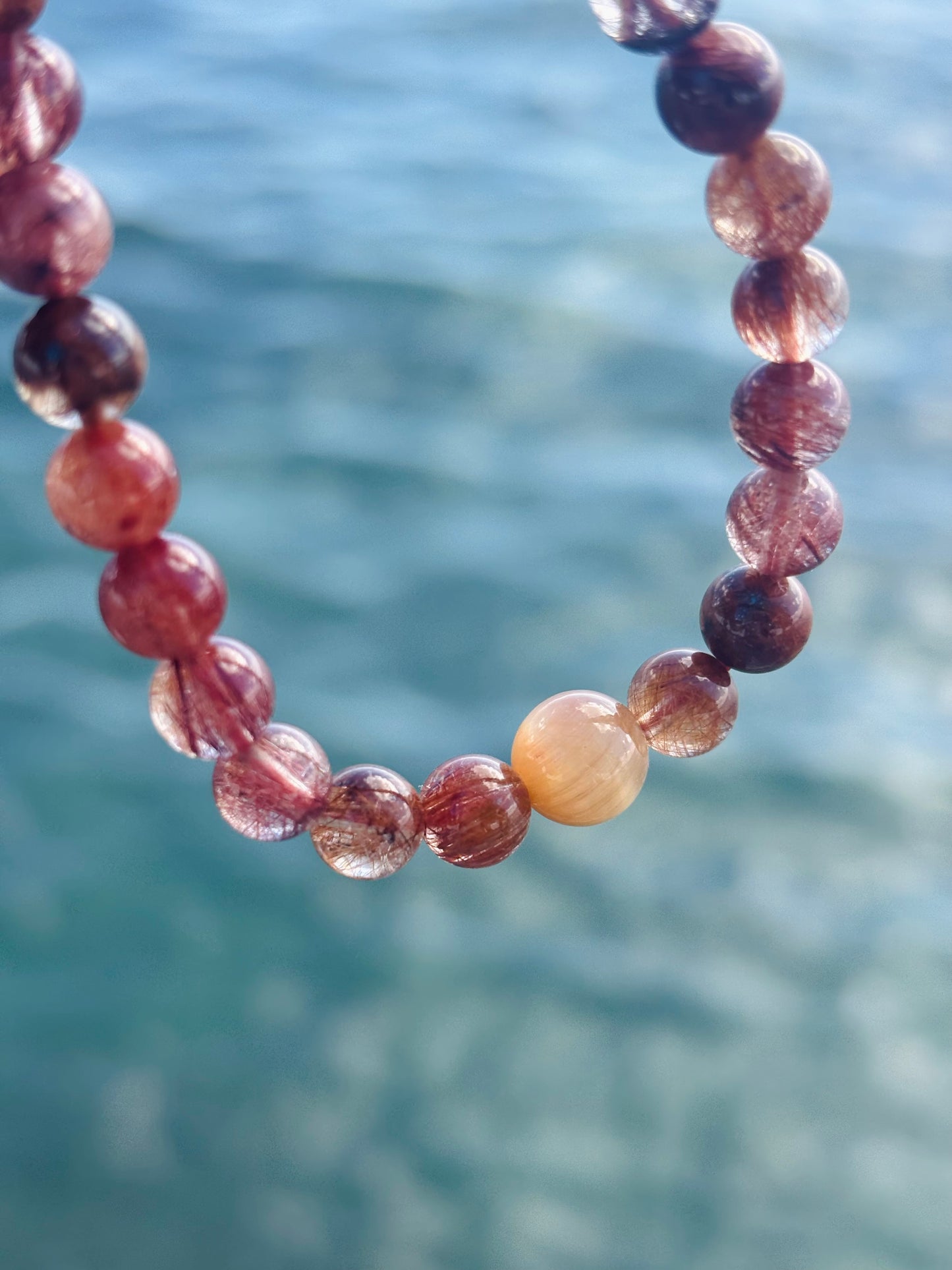 #Brown Rutile Bracelet 6.5mm