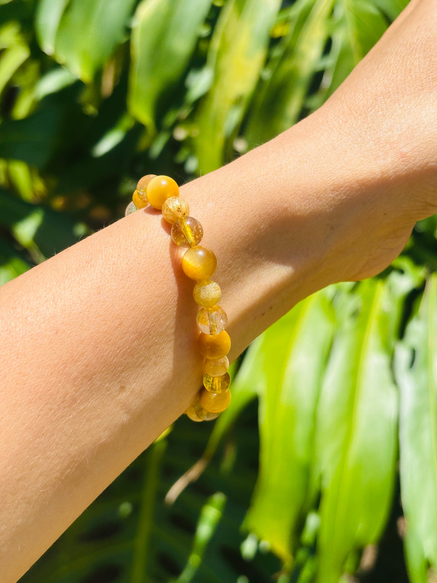 Yellow Rutile Quartz &Tiger Eye