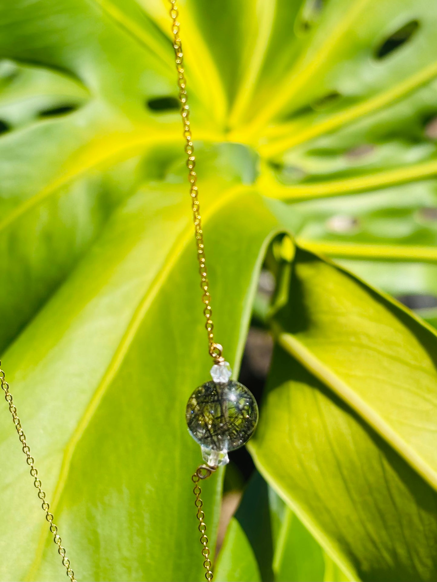 Black Rutile Necklace 11mm