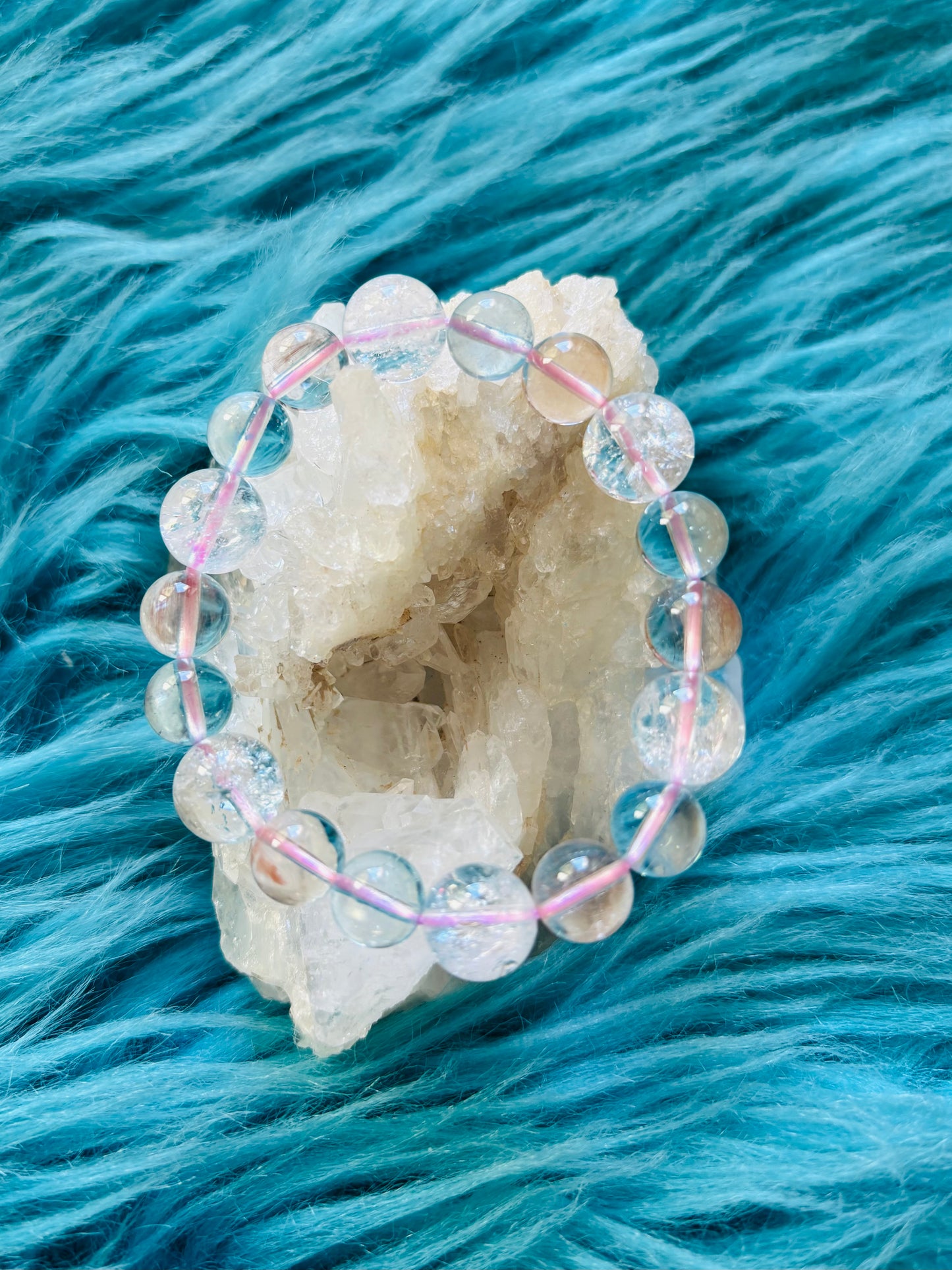 #Pink rutile & Ocean aqua...